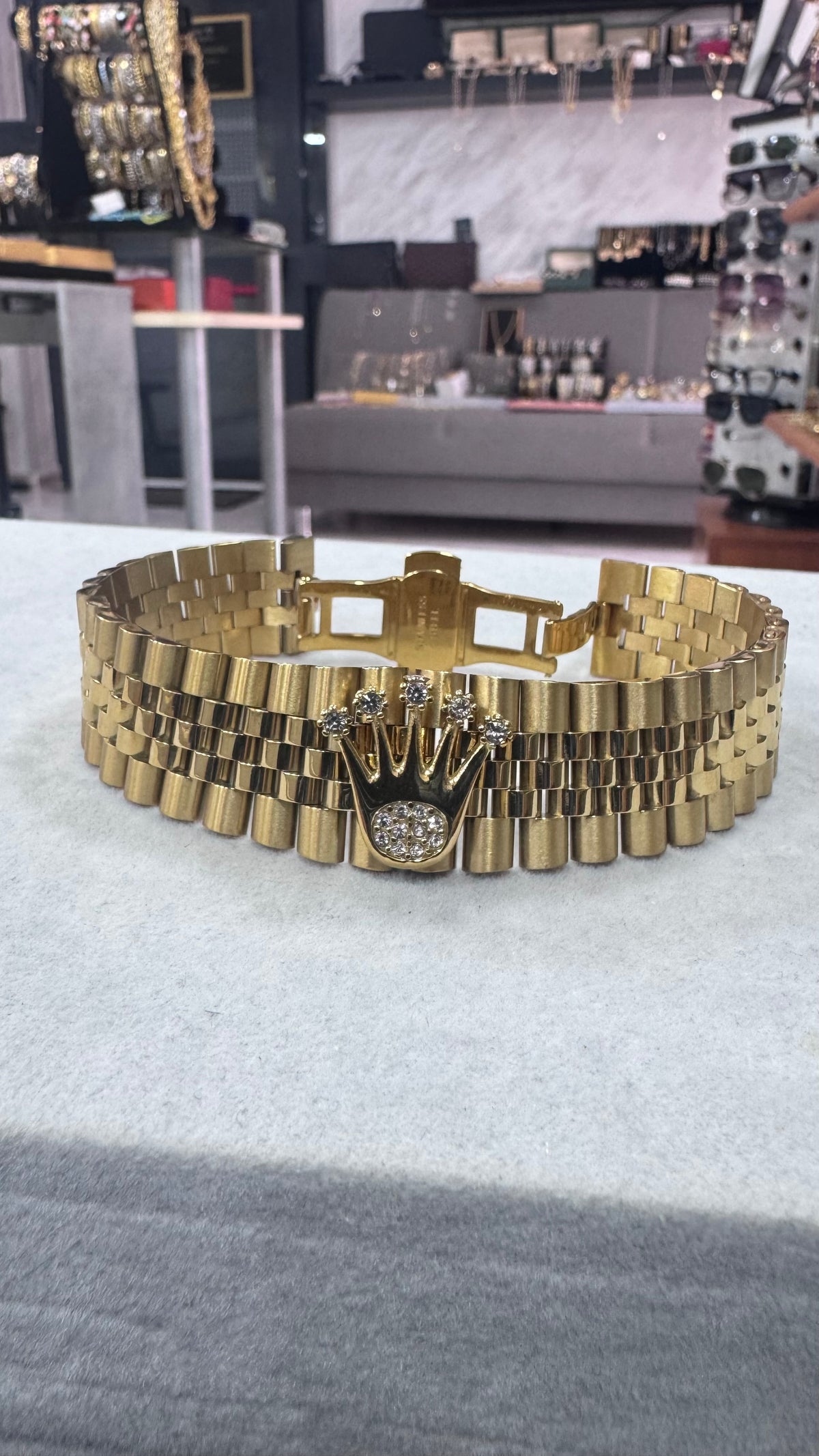 Bracciale modello giubileo 22 mm acciaio oro *63