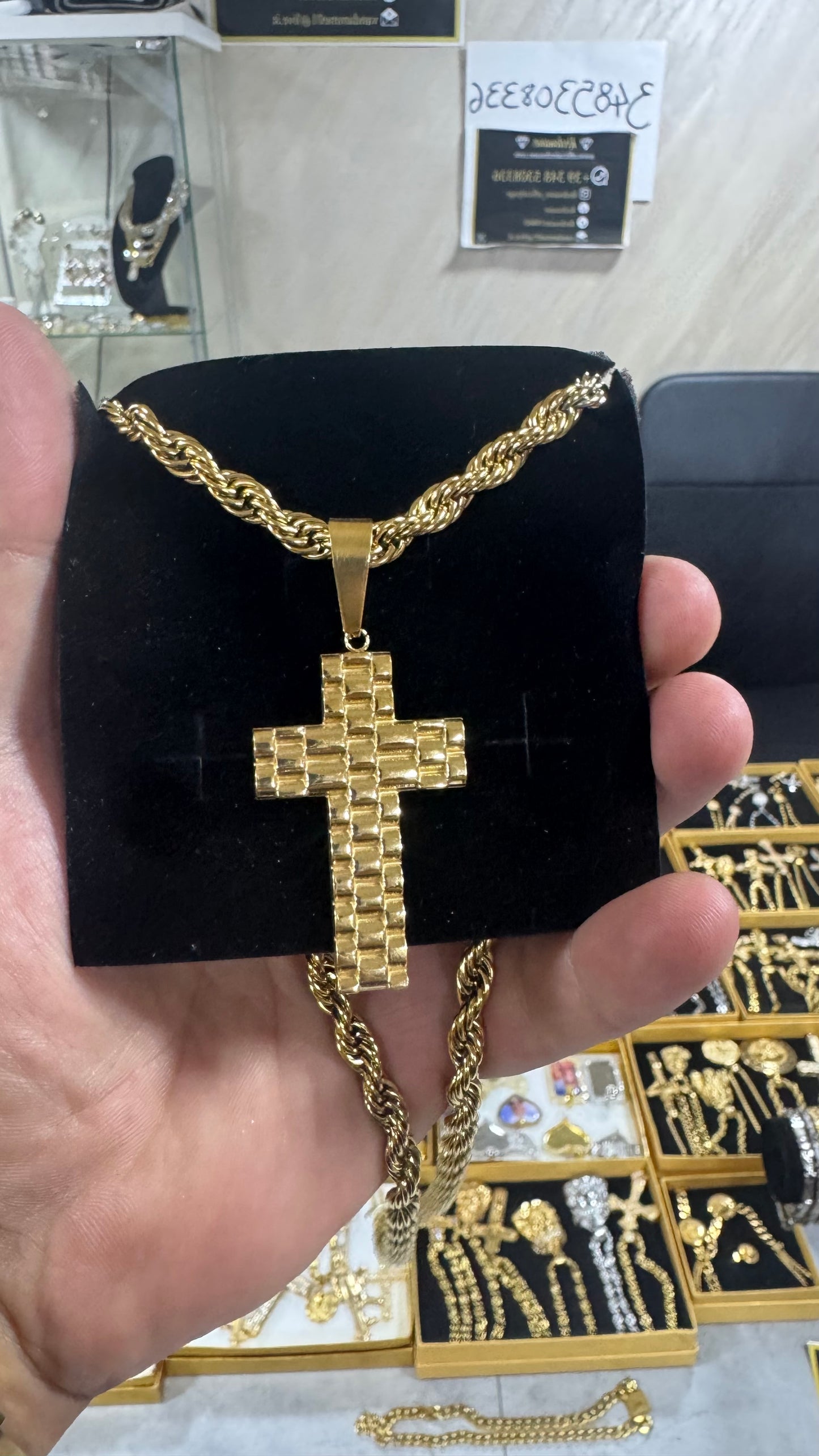 Combo kit croce acciaio oro *153