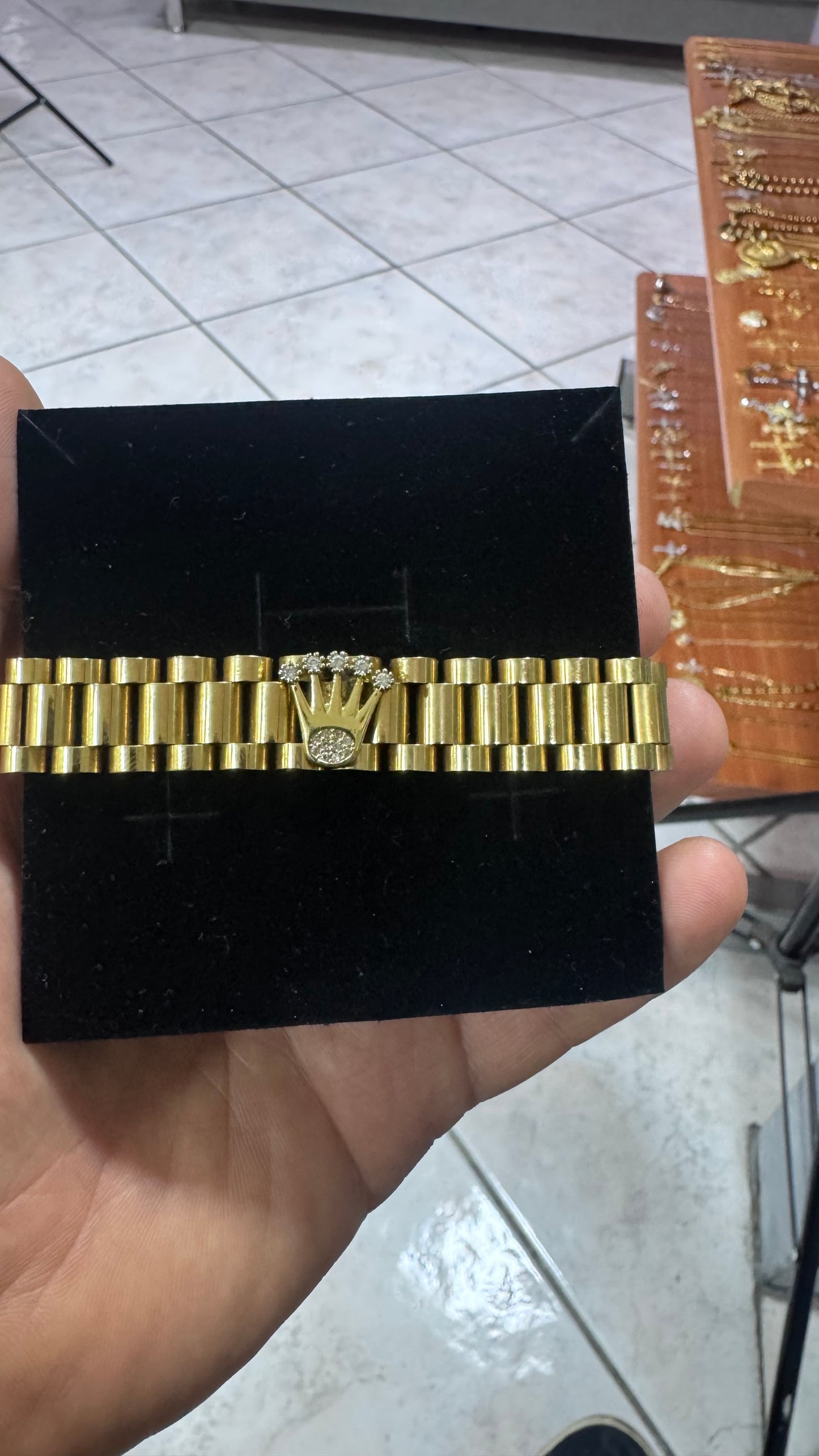 Bracciale president medusa acciaio oro*52