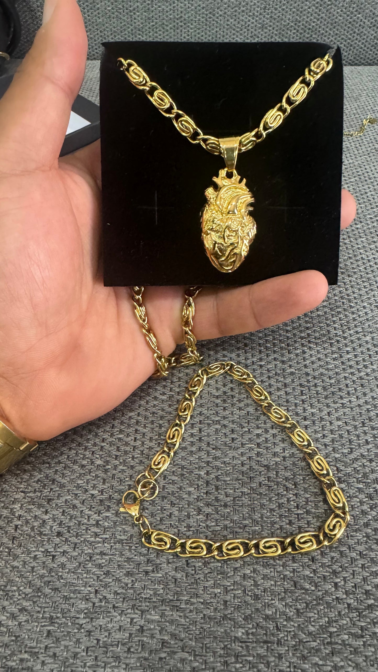 Combo kit cuore acciaio oro *140