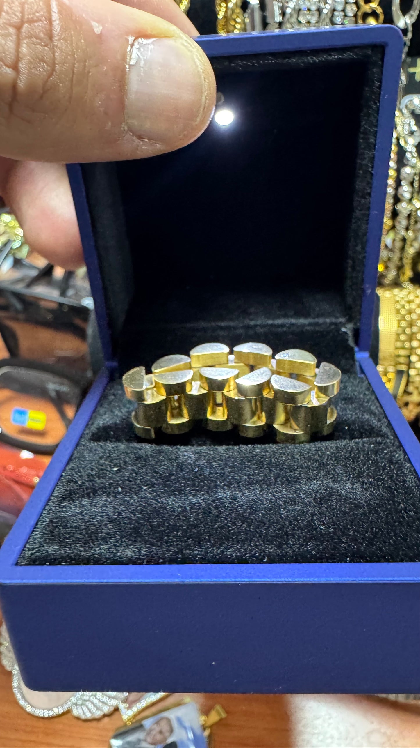 Anello acciaio oro *54