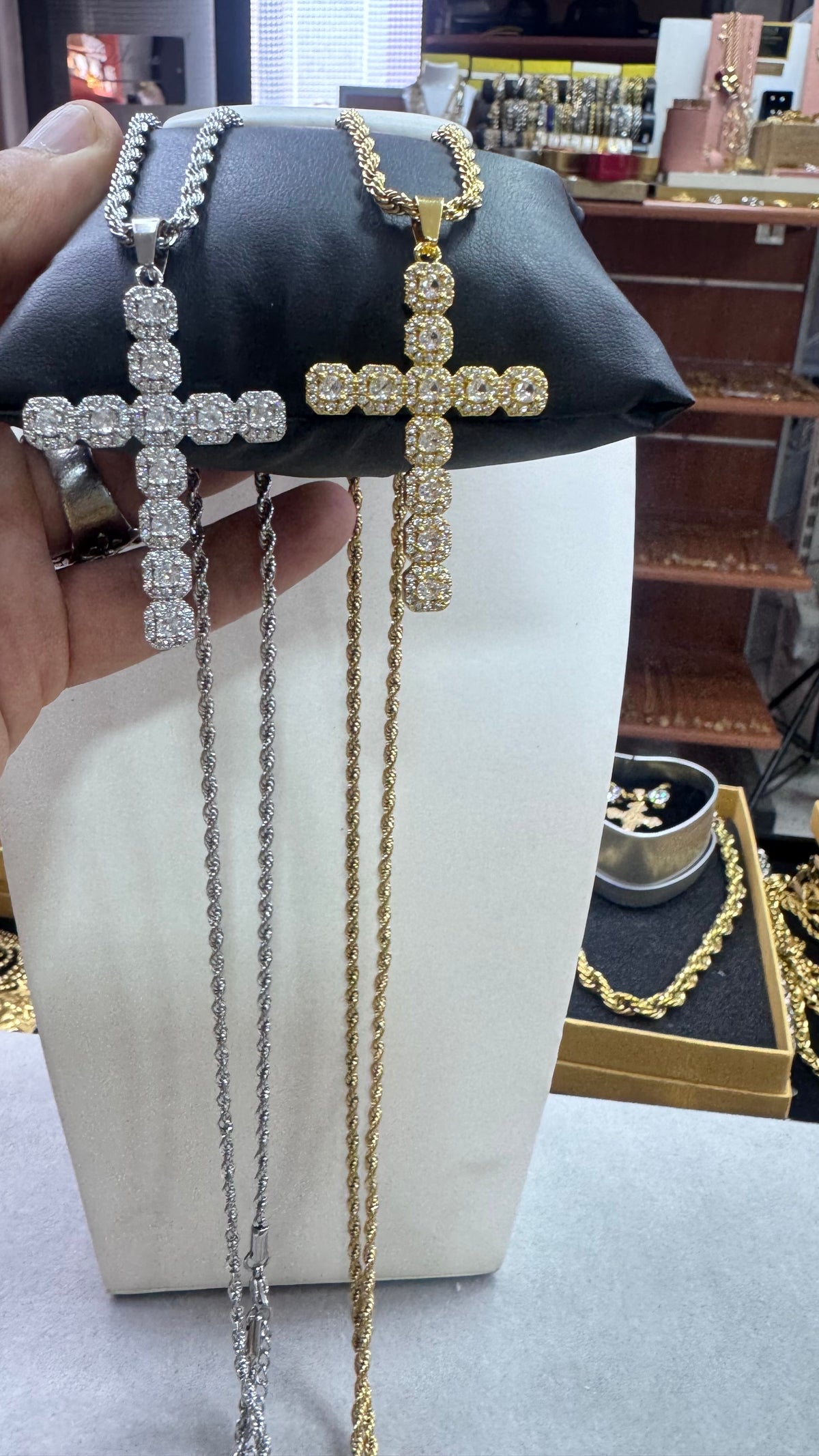 Collana con croce HAALAND ACCIAIO ORO *345