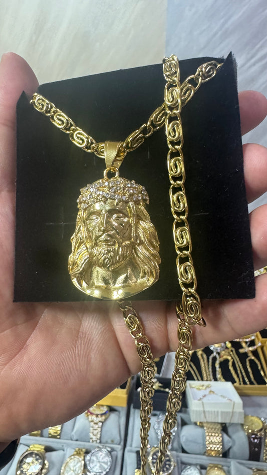Combo kit Gesù Diamond acciaio oro *133
