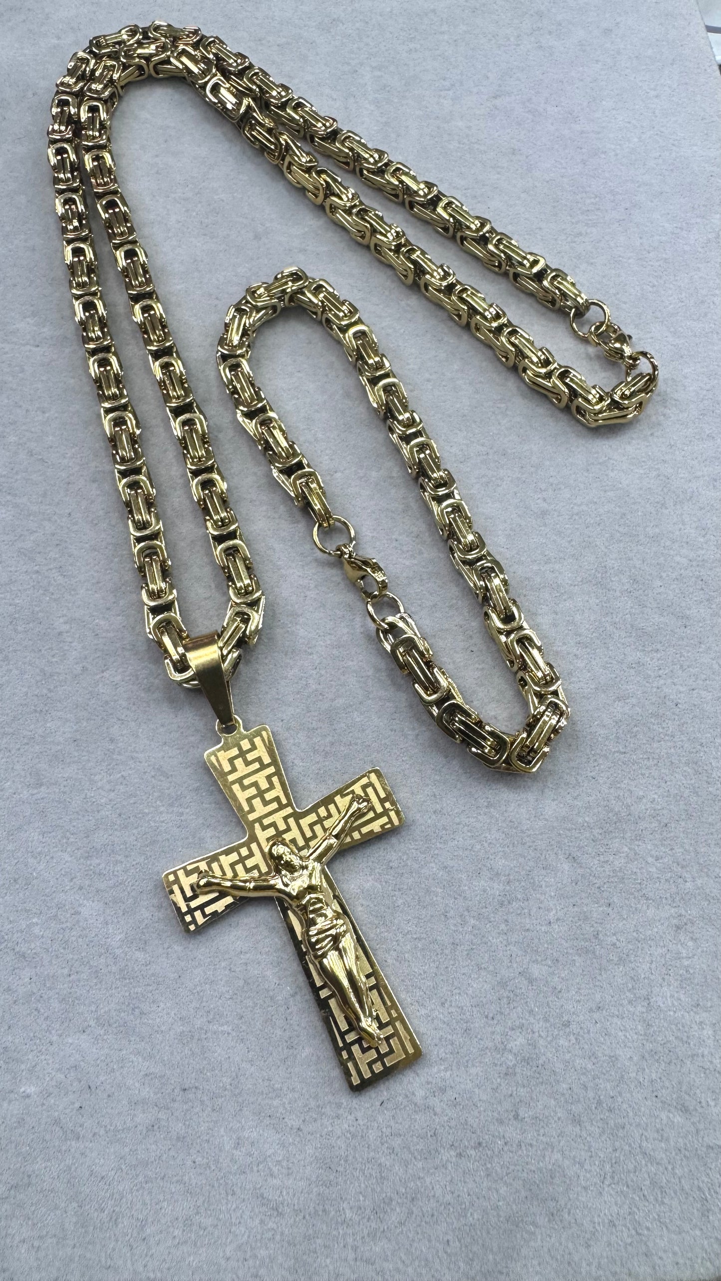 Combo Kit croce lavora acciaio oro *240
