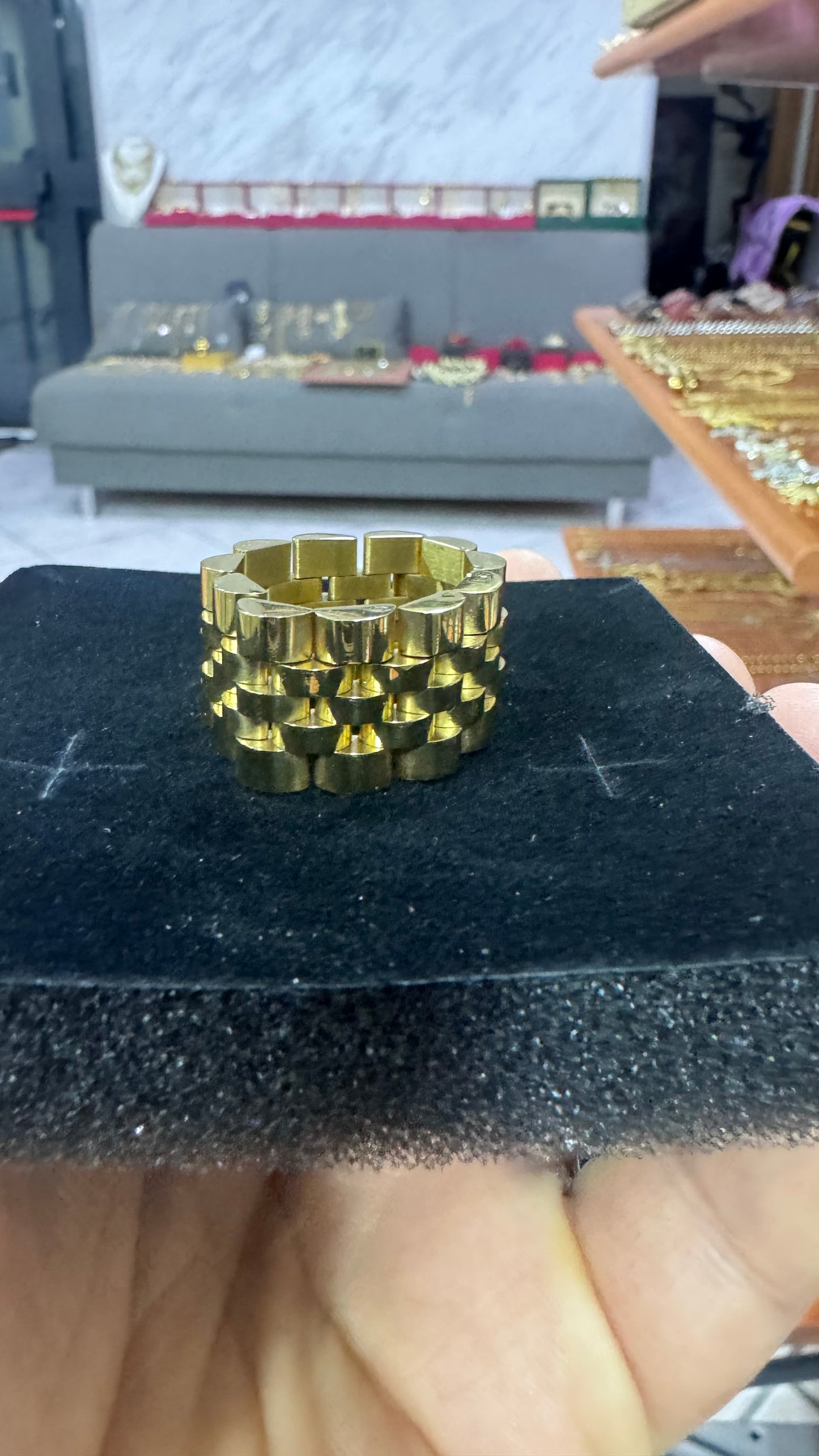 Anello giubileo morbido acciaio oro*62