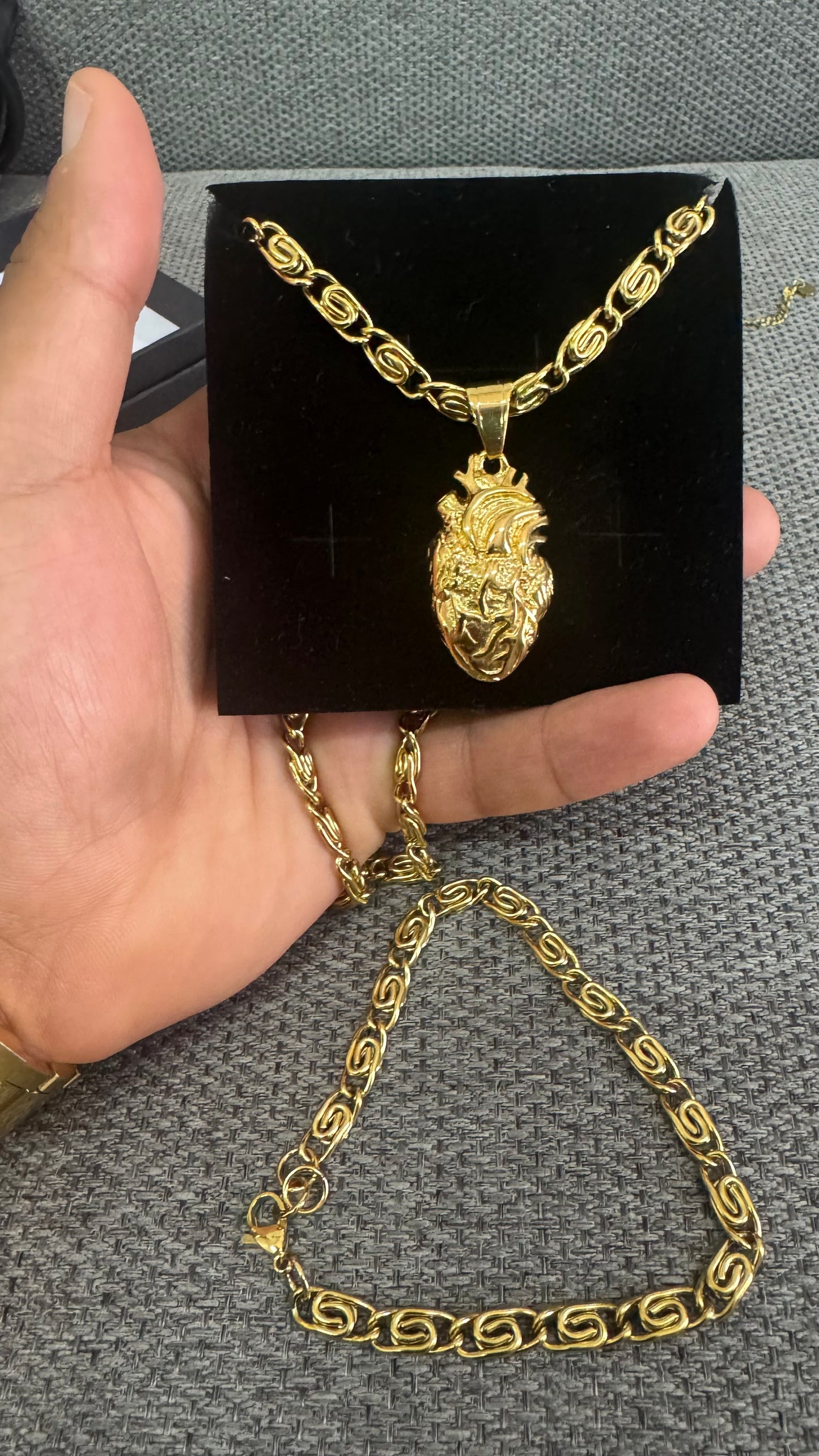 Combo kit cuore acciaio oro *140