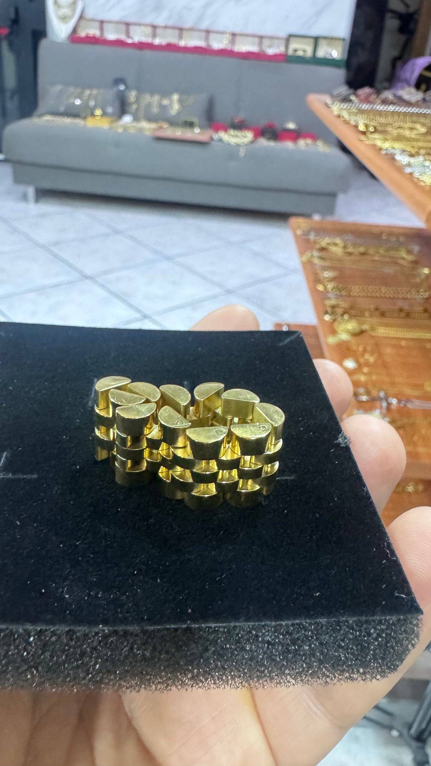 Anello giubileo morbido acciaio oro*62