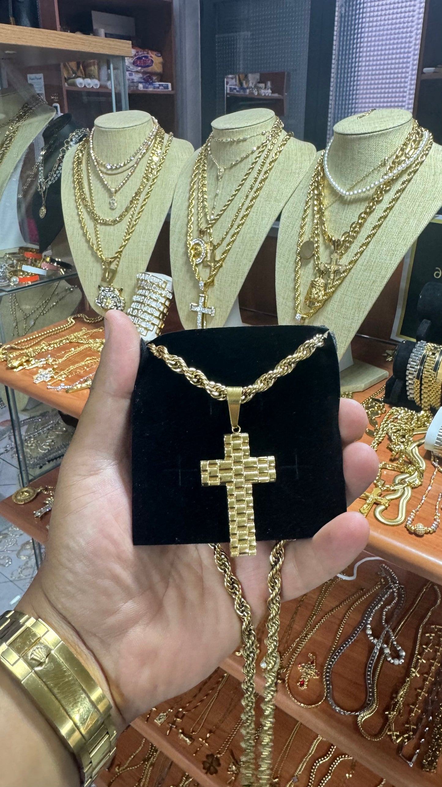 Combo kit croce acciaio oro *153