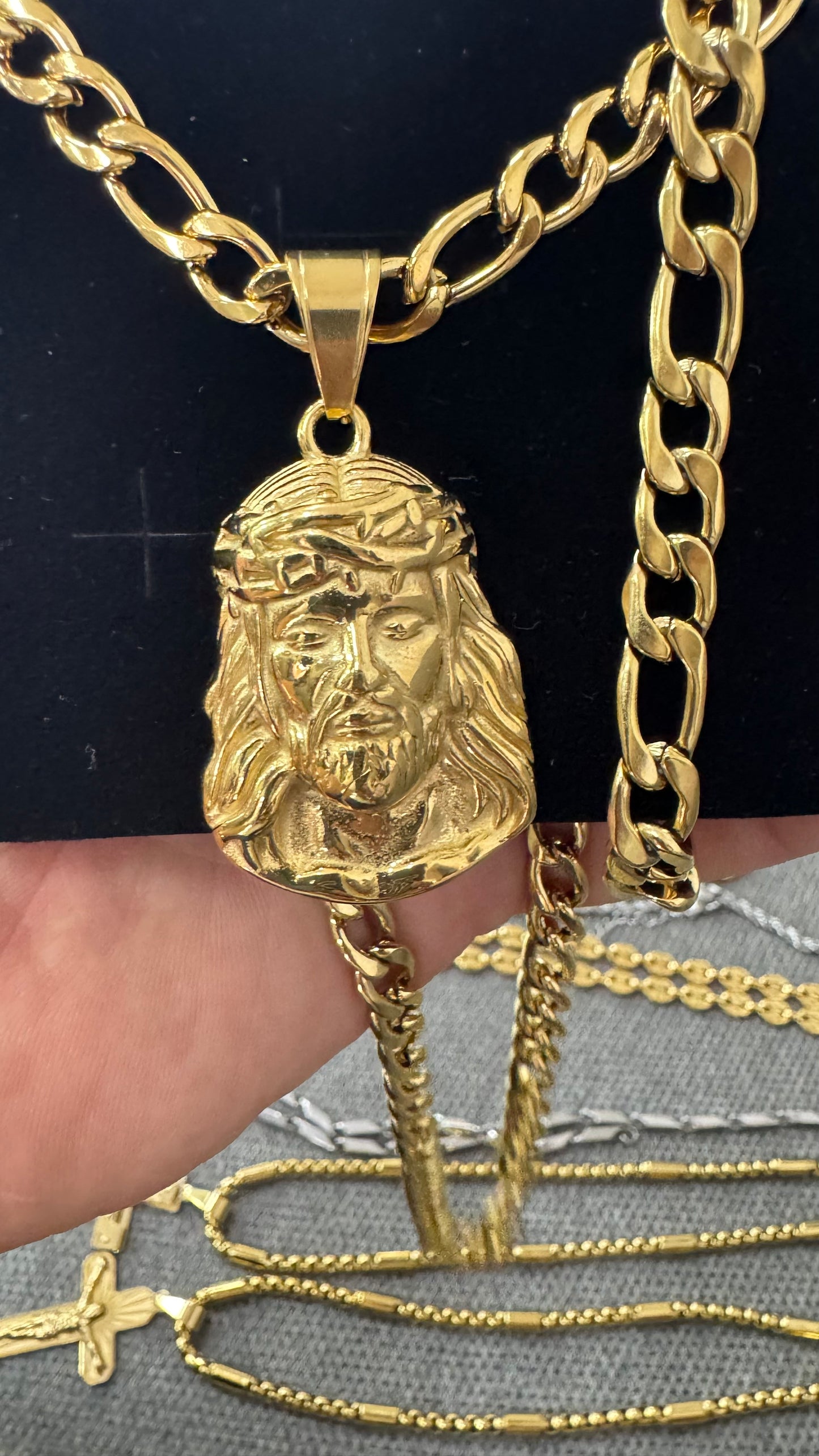Combo Kit acciaio oro Gesù*114