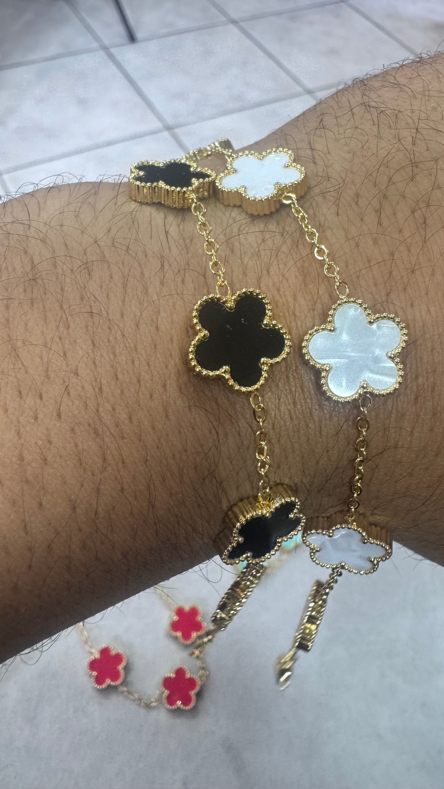 Bracciale quadrifoglio acciaio *70