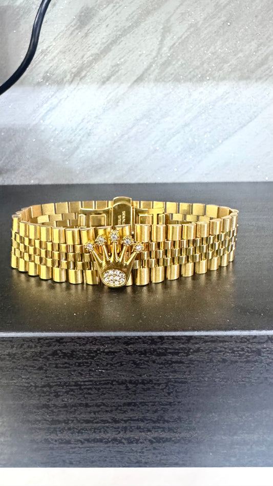 Bracciale modello giubileo 22 mm acciaio oro *63
