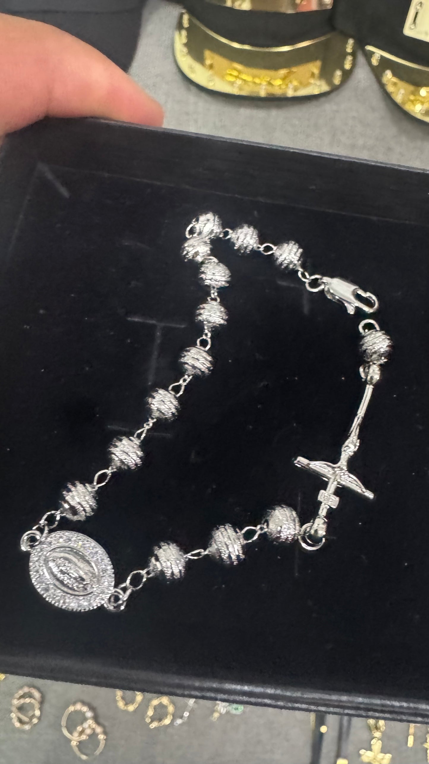 Bracciale rosario martellato Acciaio *32