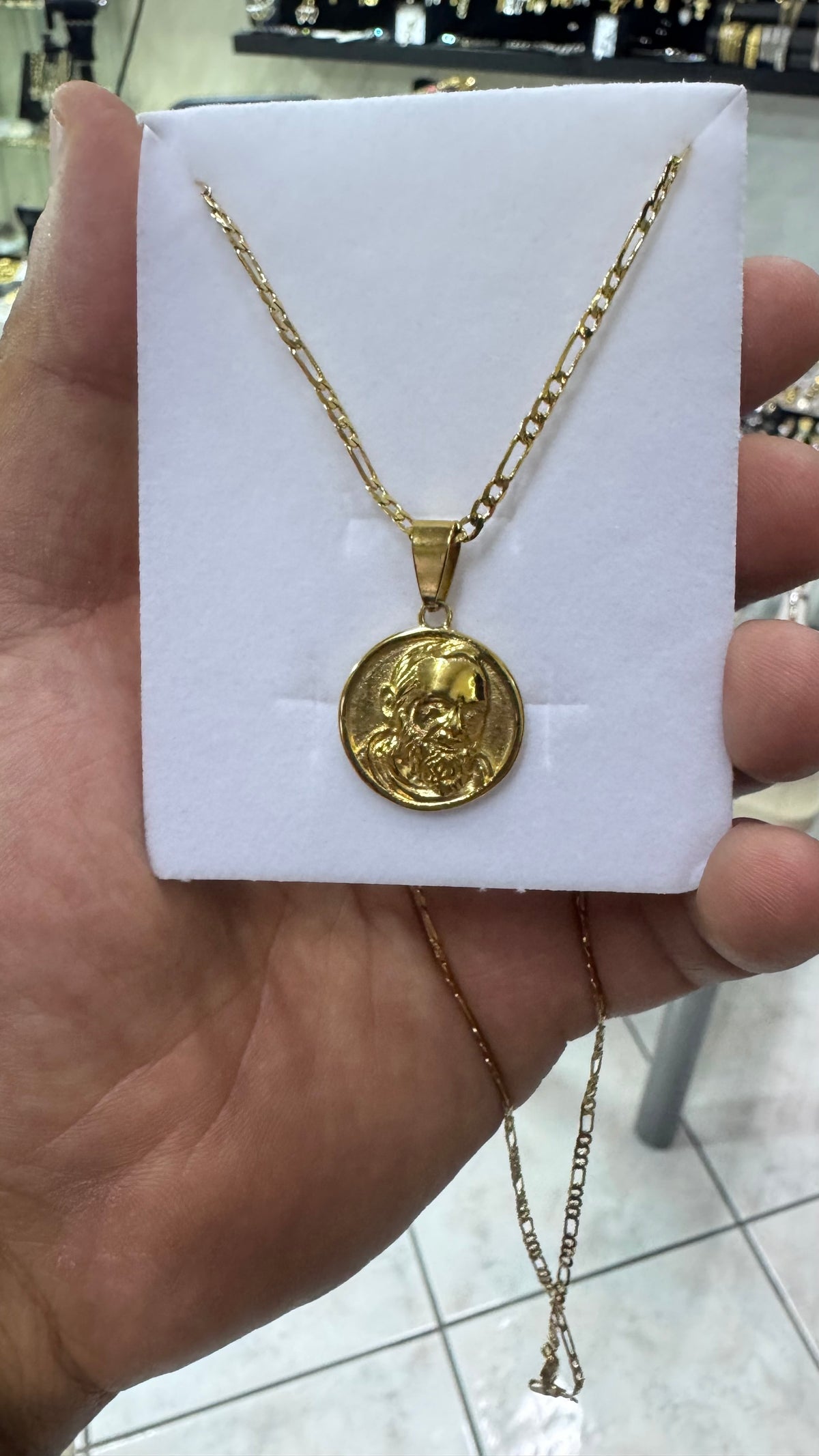 Collana con padre pio acciai oro *5747