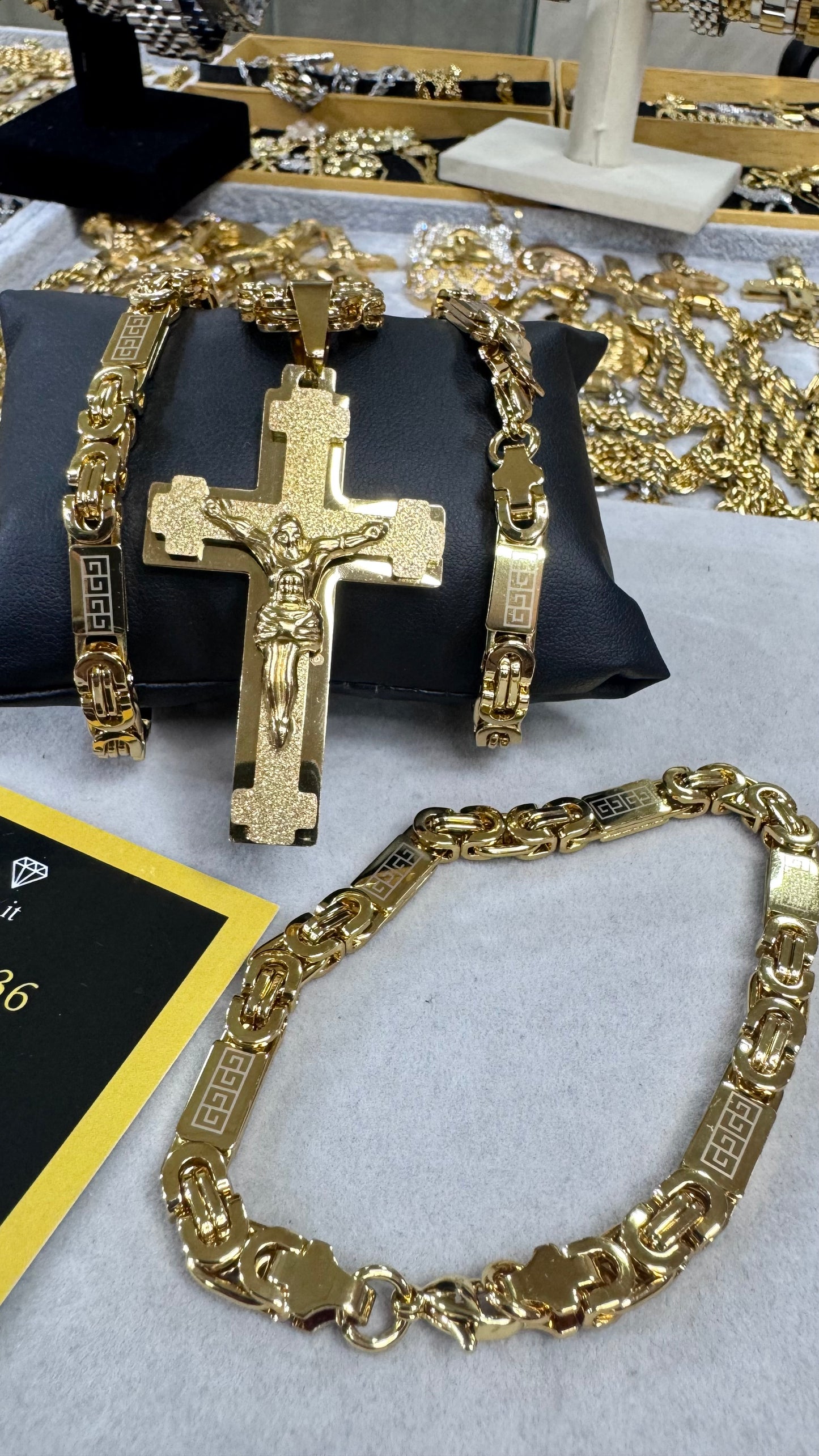 combo kit croce Acciaio oro*173