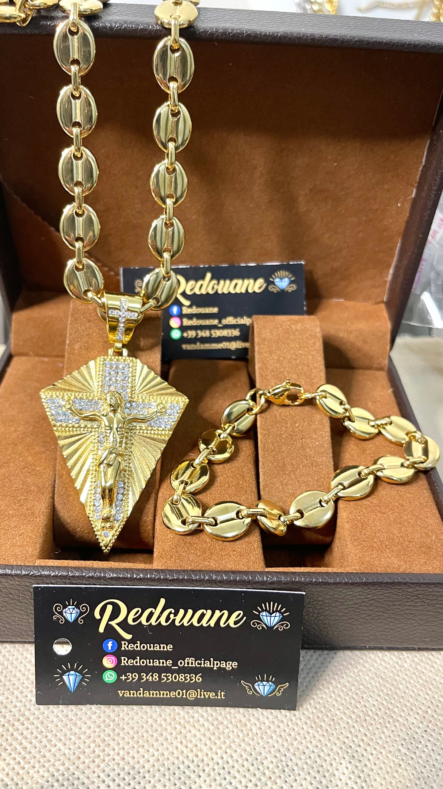 Combo kit croce acciaio oro *158