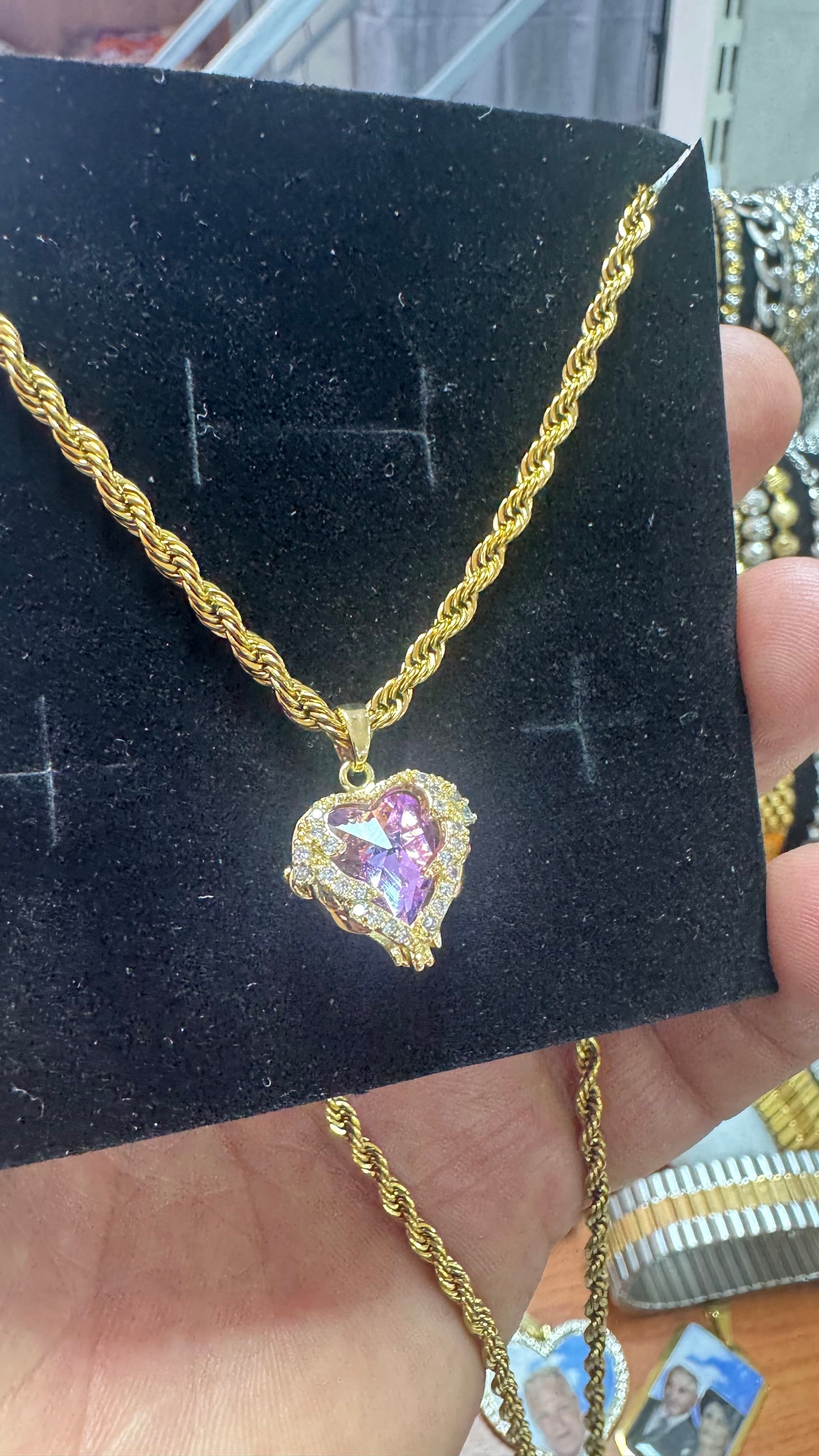 Collana con cuore hypnotic acciaio oro *68