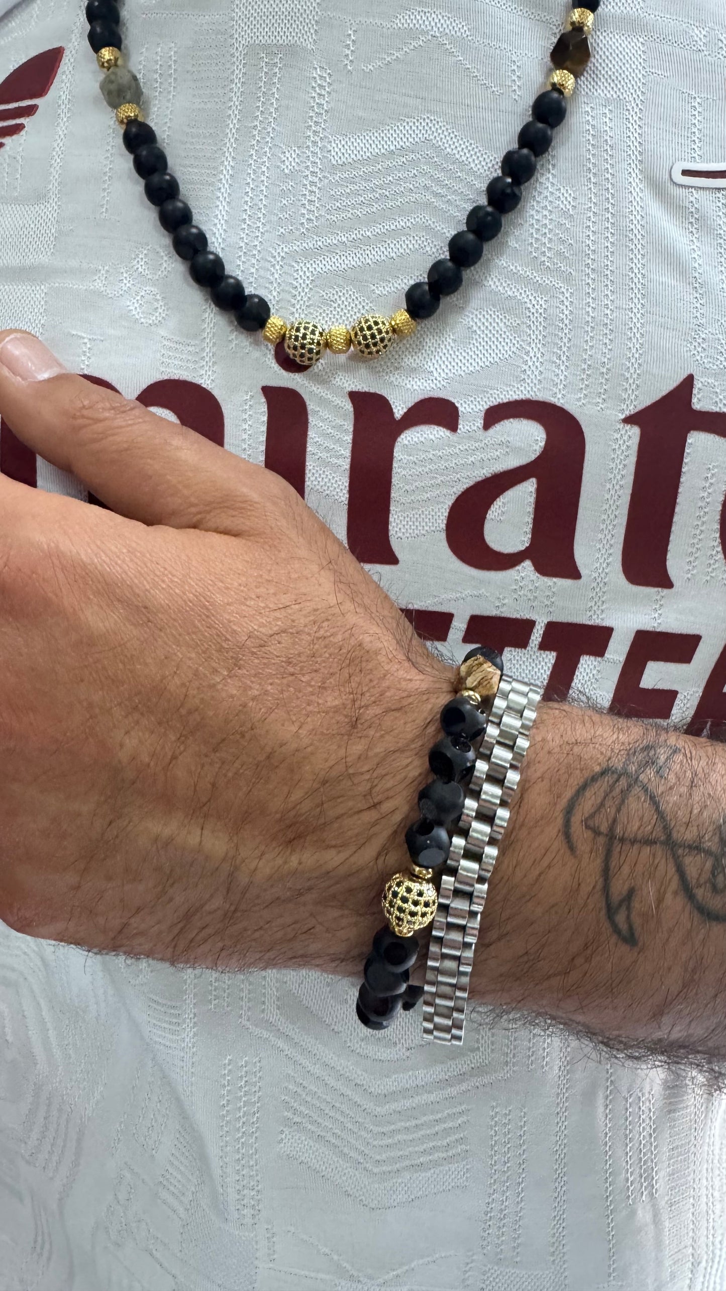 Combo kit pietra nera e oro acciaio *989