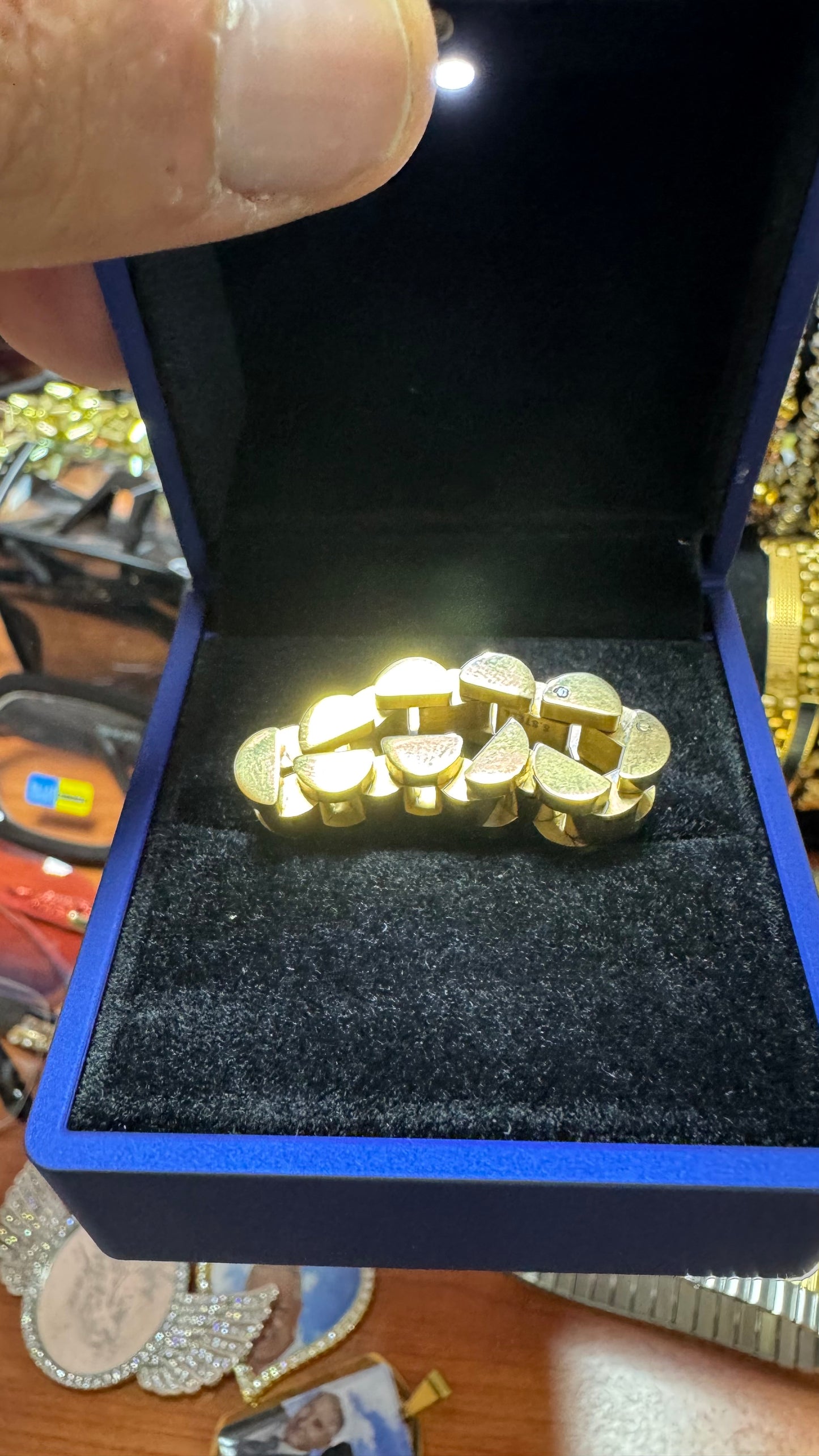 Anello acciaio oro *54