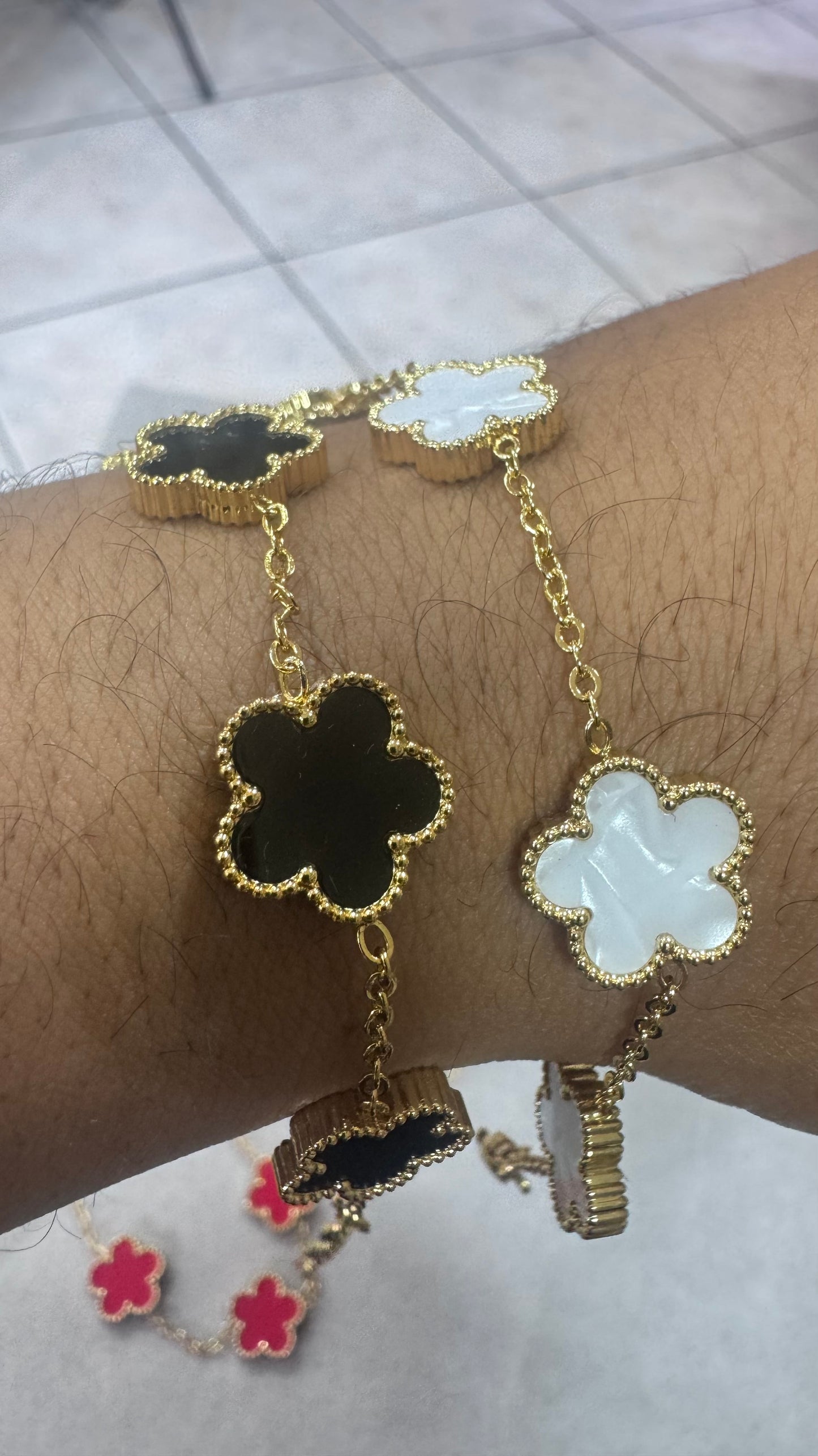 Bracciale quadrifoglio acciaio *70