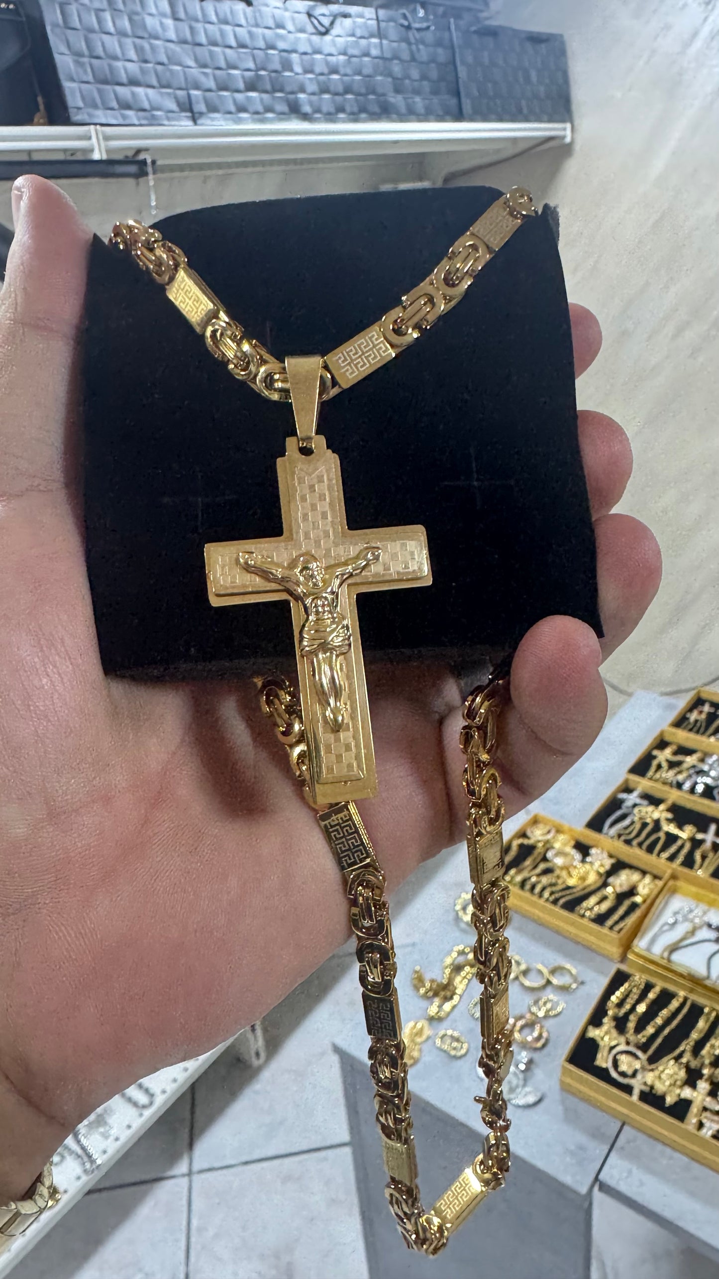 Combo kit croce acciaio oro *152