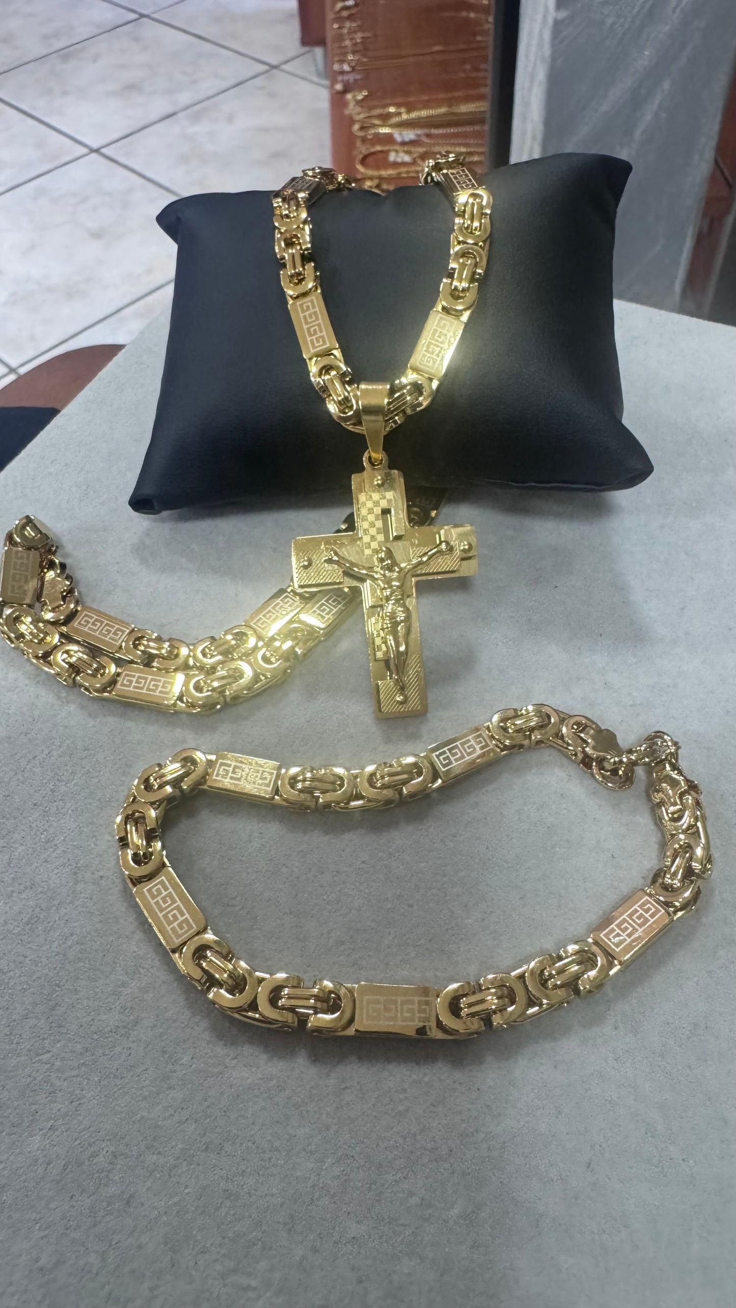 Combo Kit piastra croce acciaio oro *261