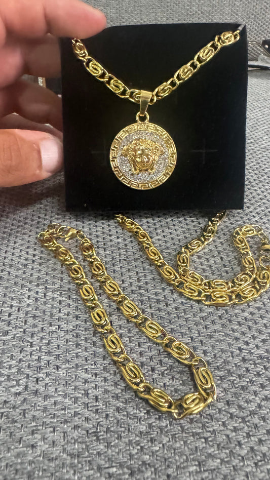 Combo kit medusa acciaio oro *129