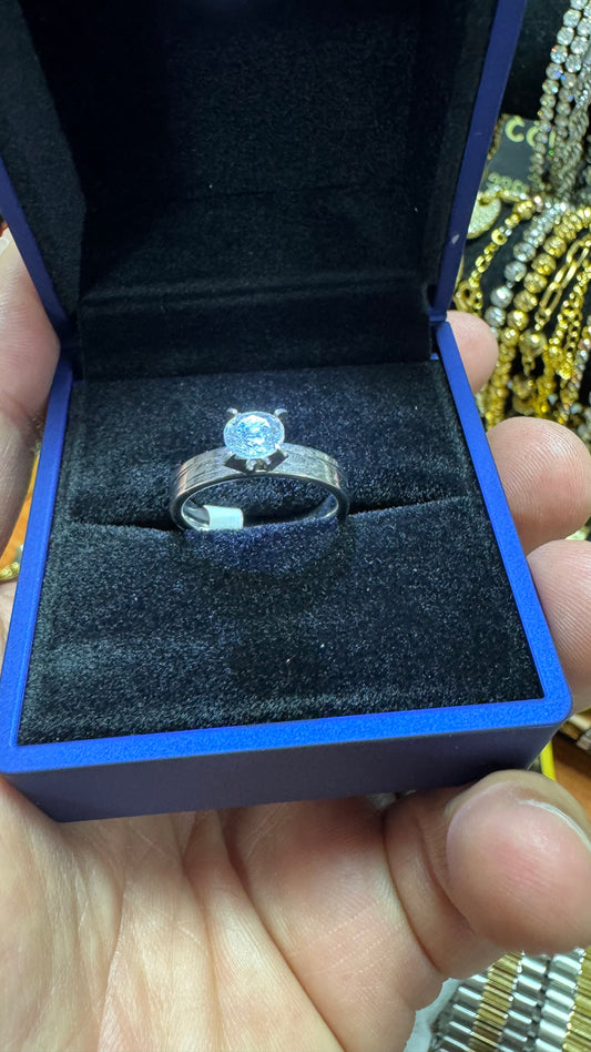 Anello acciaio punto luce *48