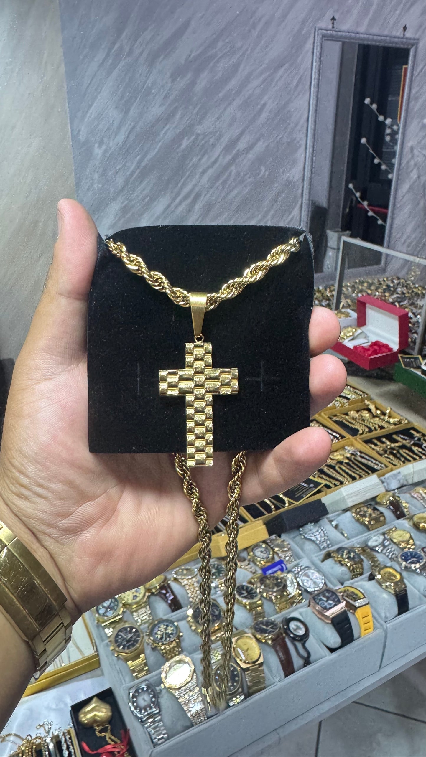 Combo kit croce acciaio oro *153