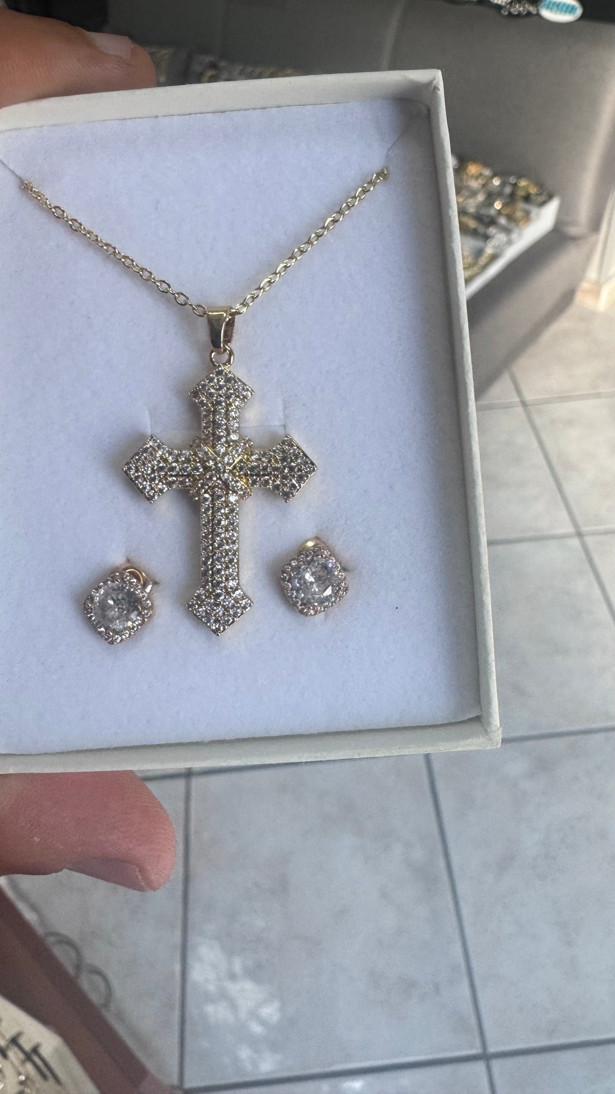Orecchini Diamond Maradona acciaio più collana da Noi*56467