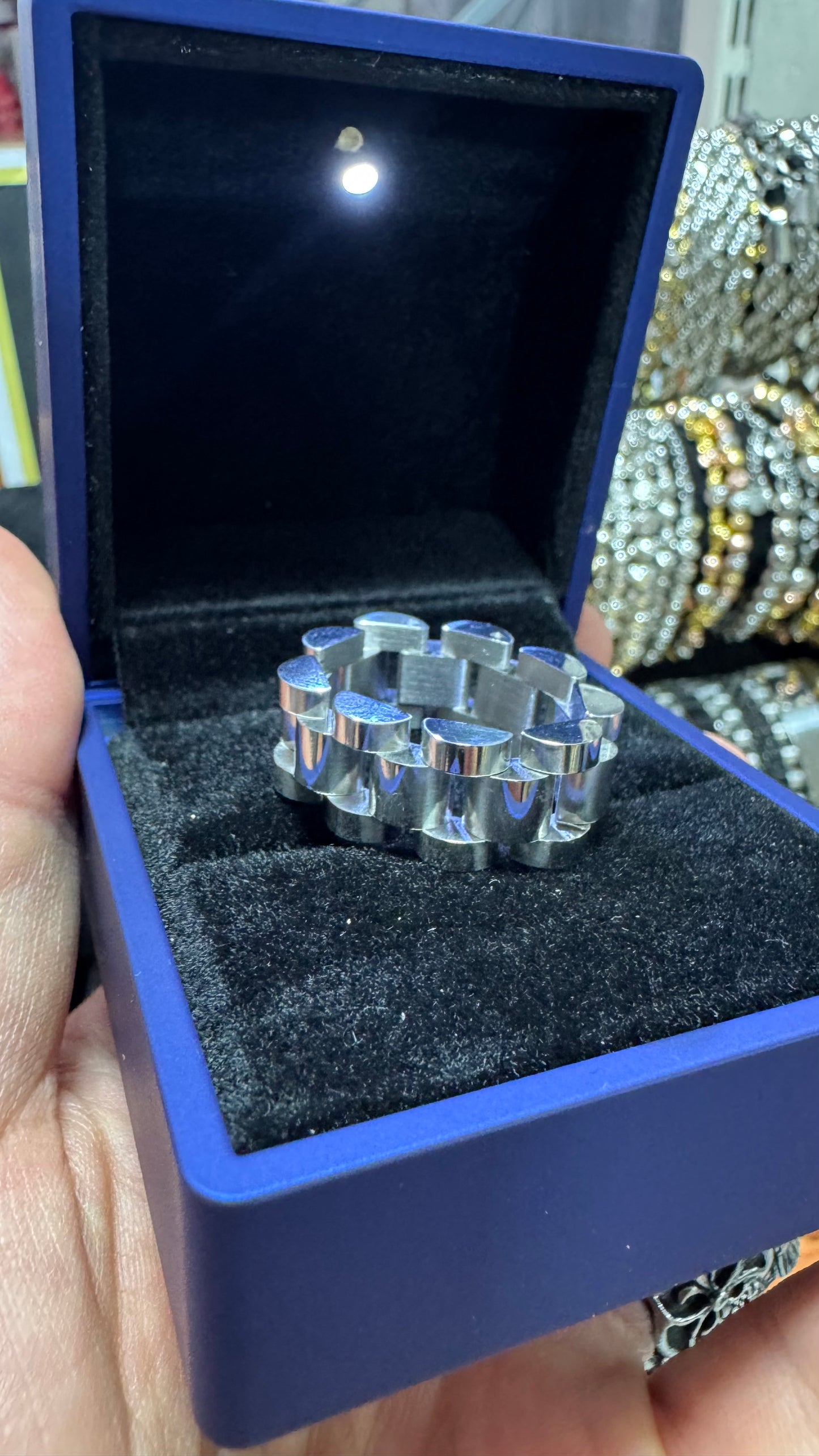 Anello acciaio argento*55