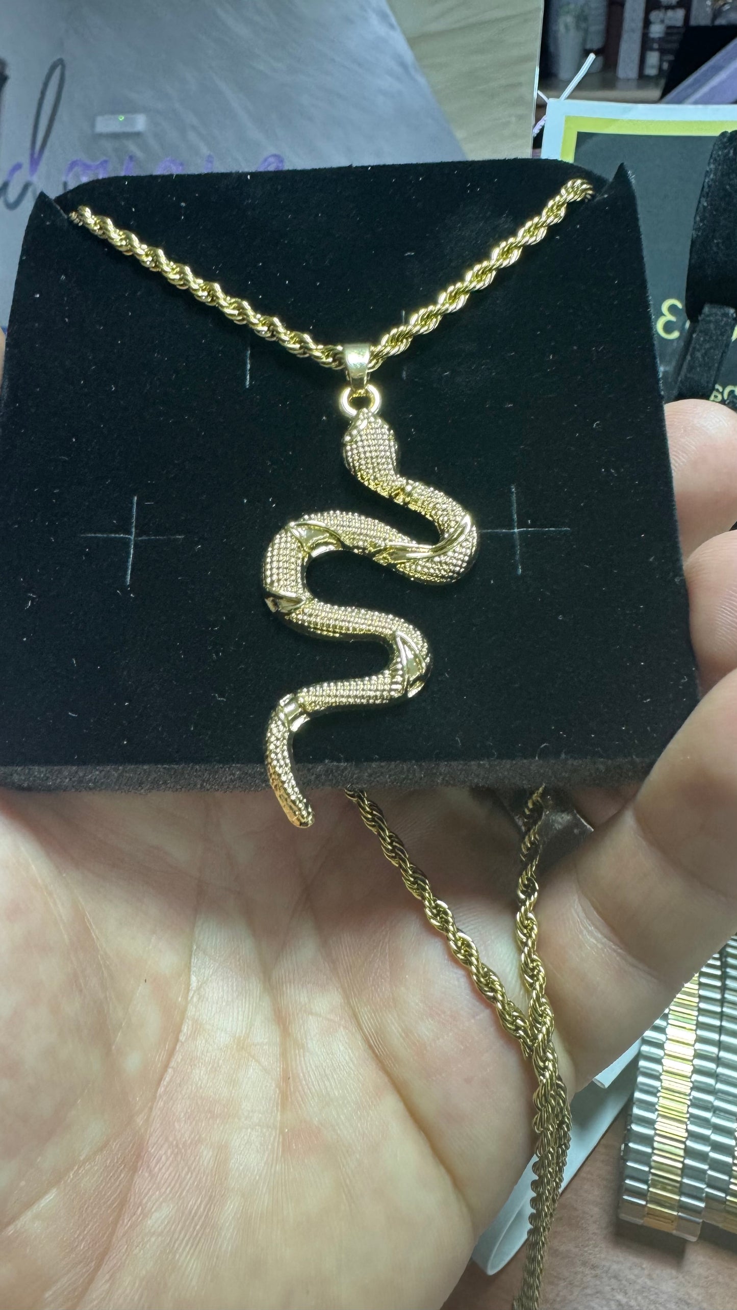 Collana con ciondolo serpente acciaio *64
