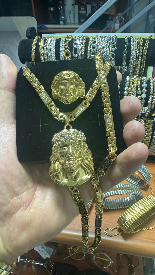 Combo tris oro acciaio Gesù *12