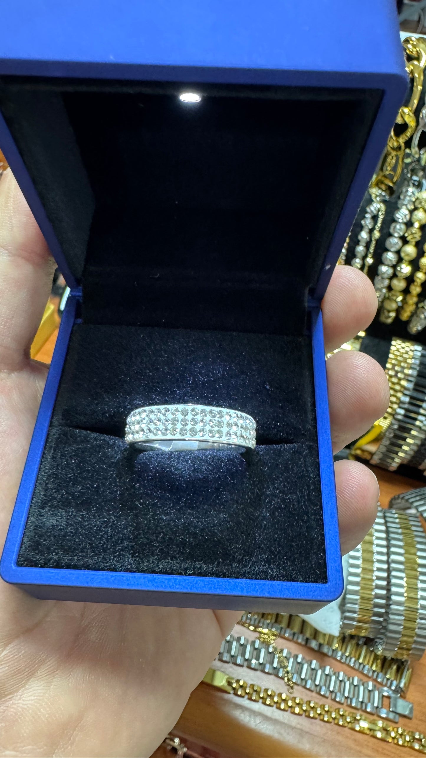 Anello acciaio Diamond *43