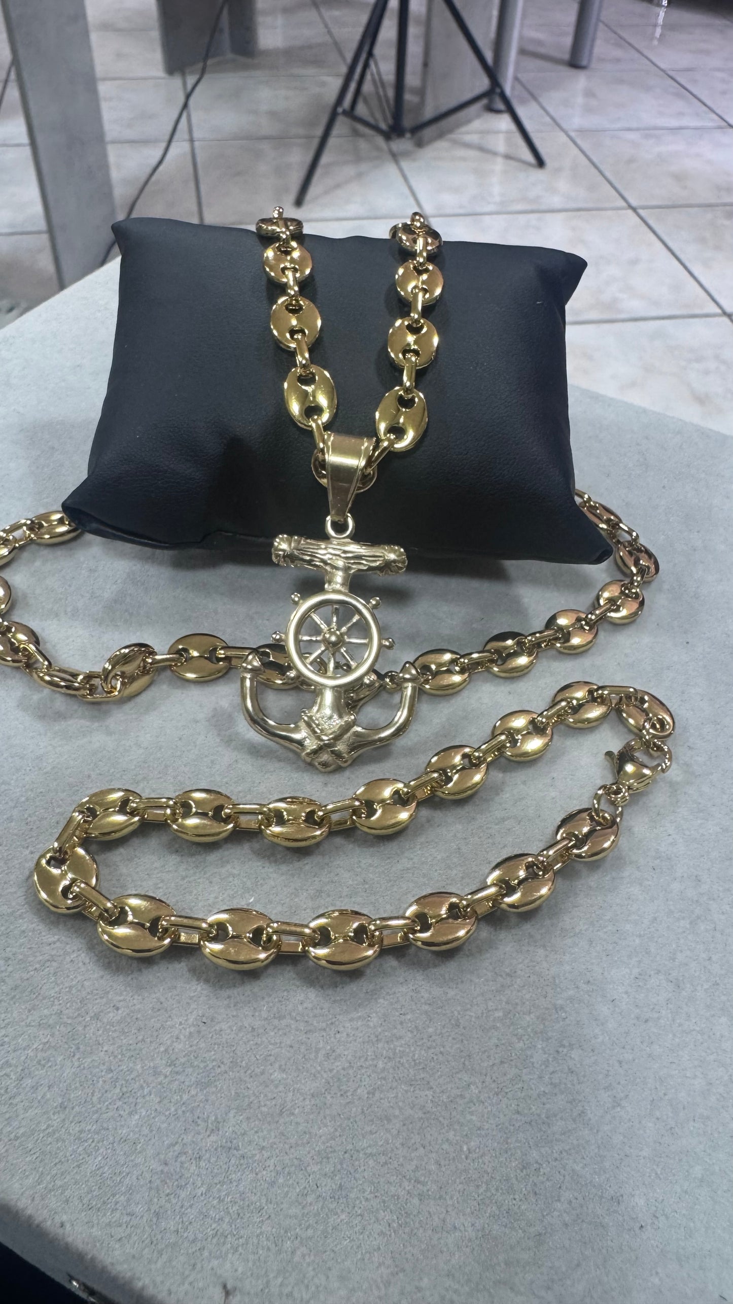 Combo Kit ancora marina acciaio oro *256