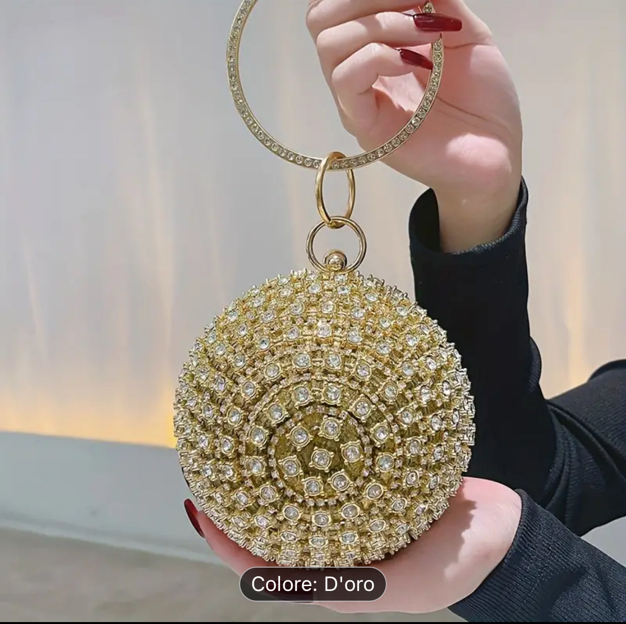 Borsa strass con anello grande *02