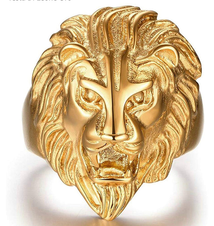Anello leone acciaio *12