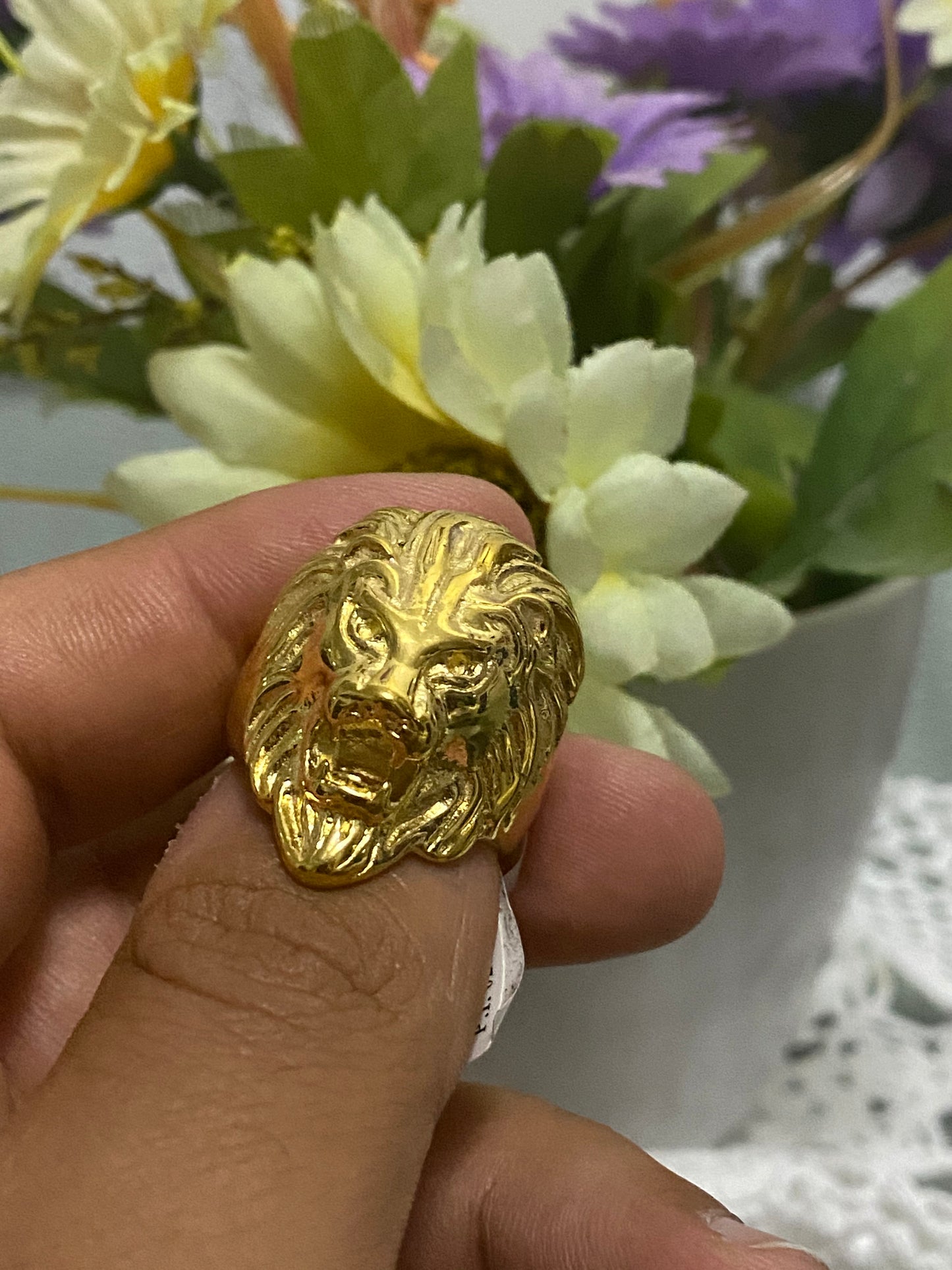 Anello leone acciaio *12