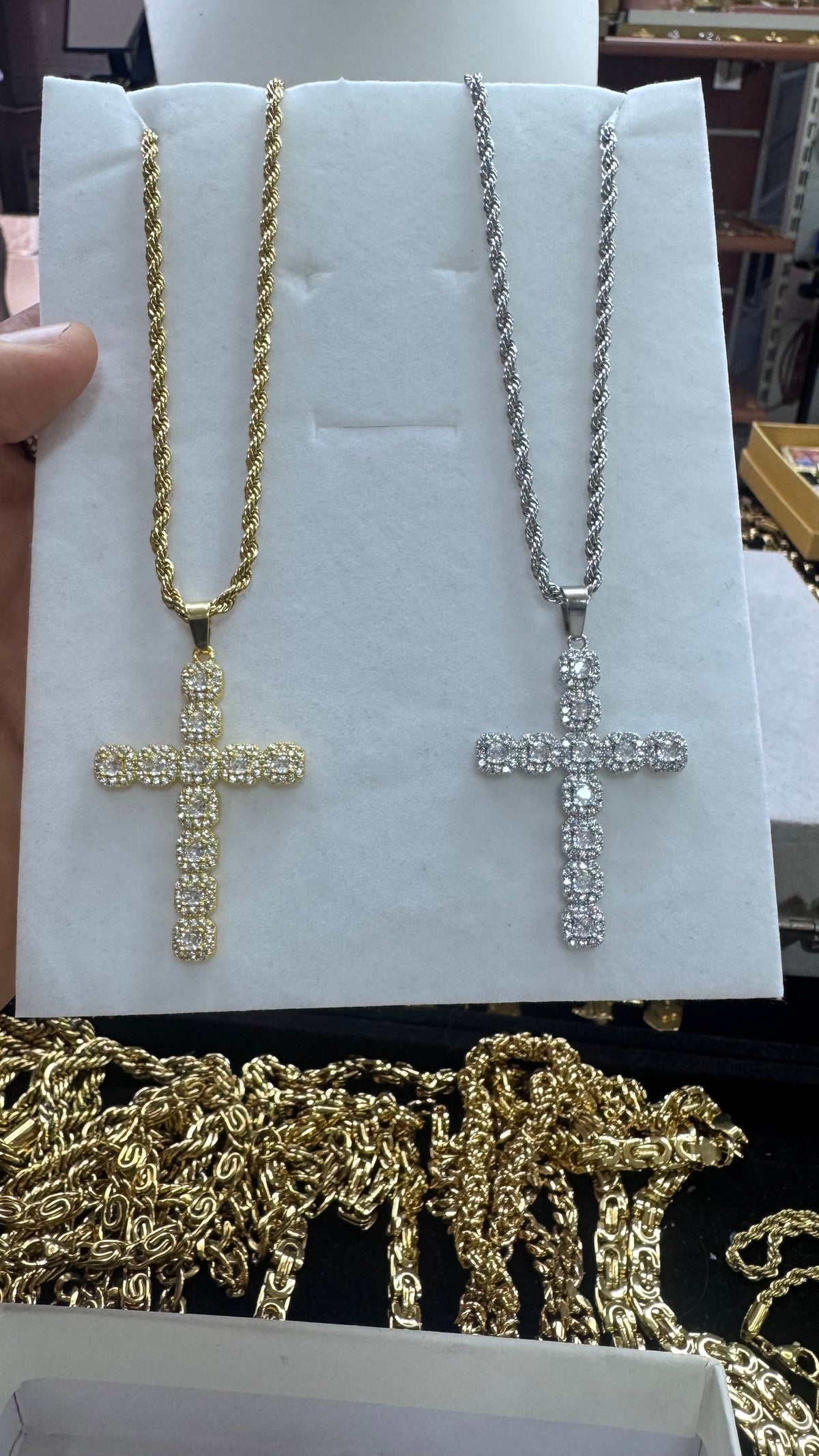 Collana con croce HAALAND ACCIAIO ORO *345