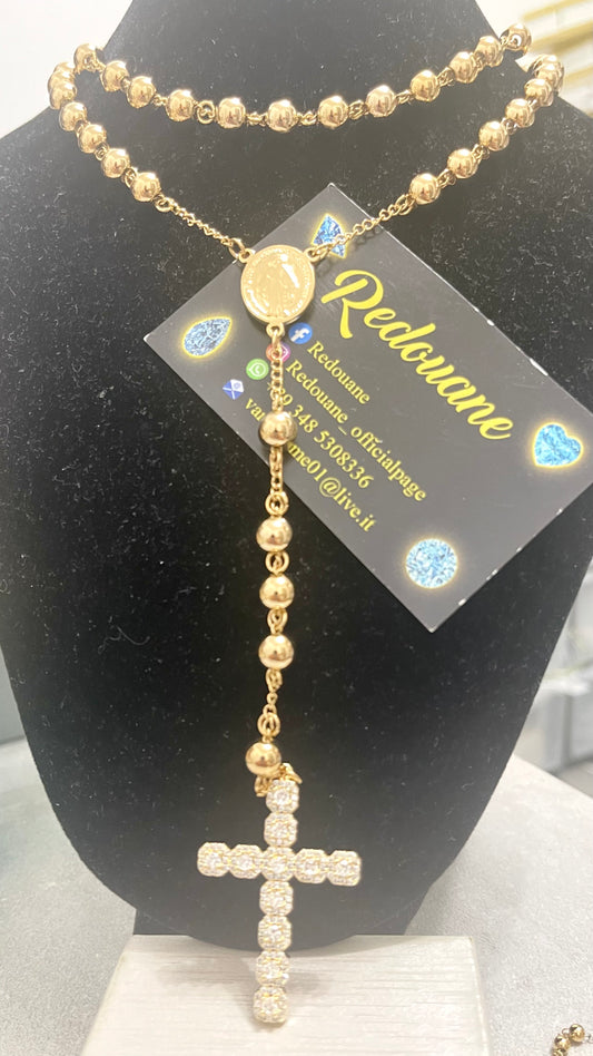 Rosario oro acciaio *66