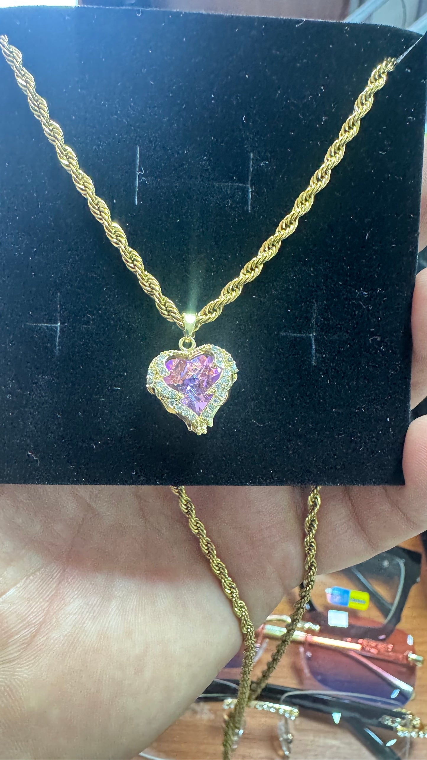 Collana con cuore hypnotic acciaio oro *68