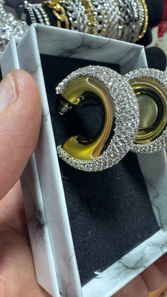 Orecchini Diamond oro acciaio *37