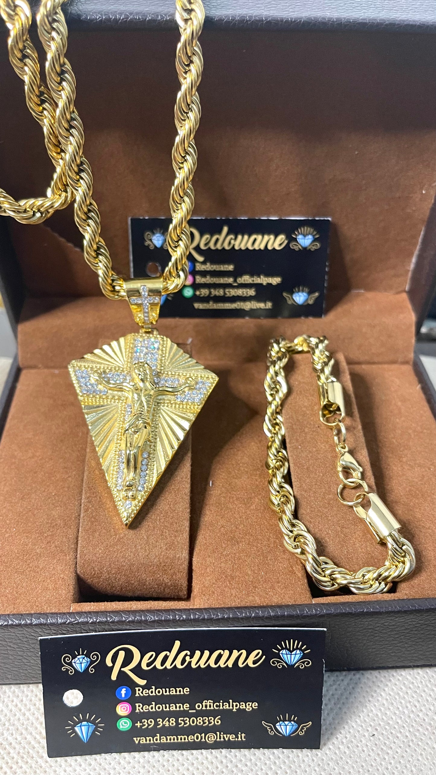 Combo kit croce acciaio oro *157