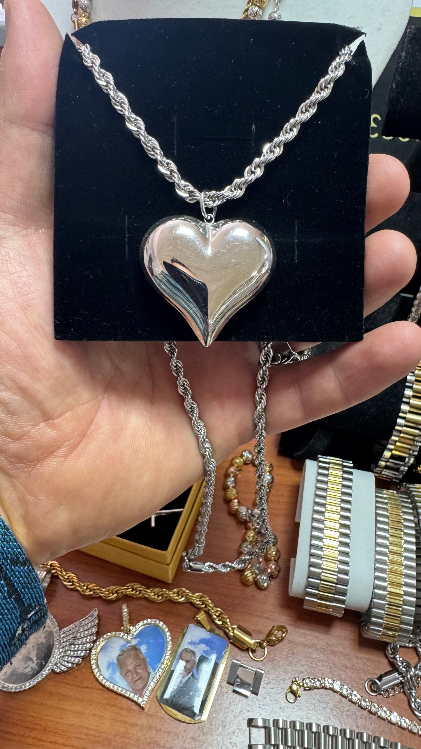 Collana con cuore acciaio *27