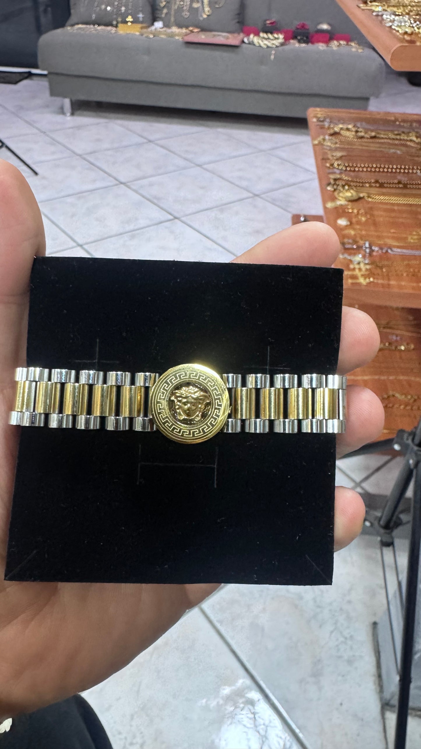 Bracciale president medusa acciaio bicolore*47