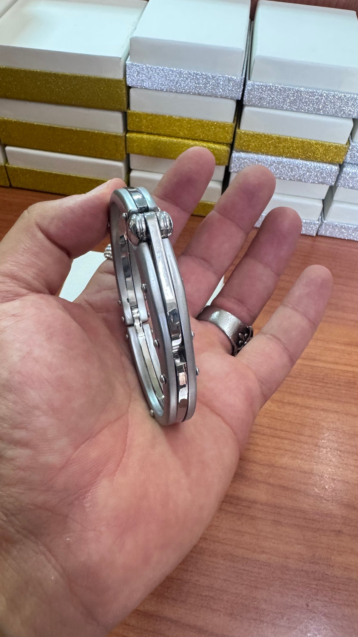 Bracciale manetta acciaio argento *5999