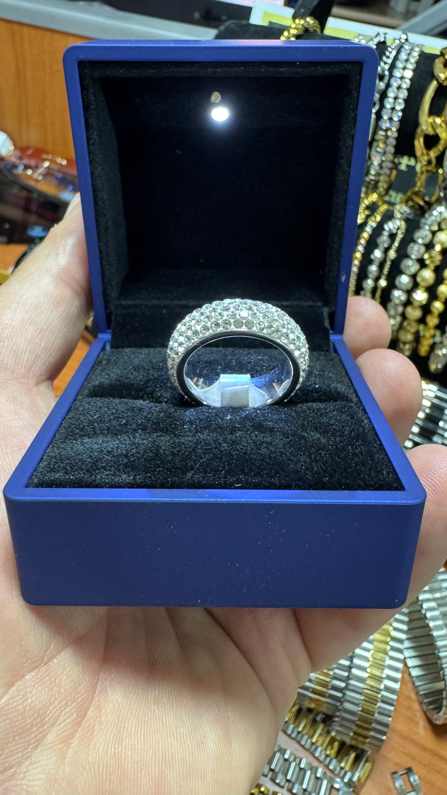 Anello acciaio Diamond *44