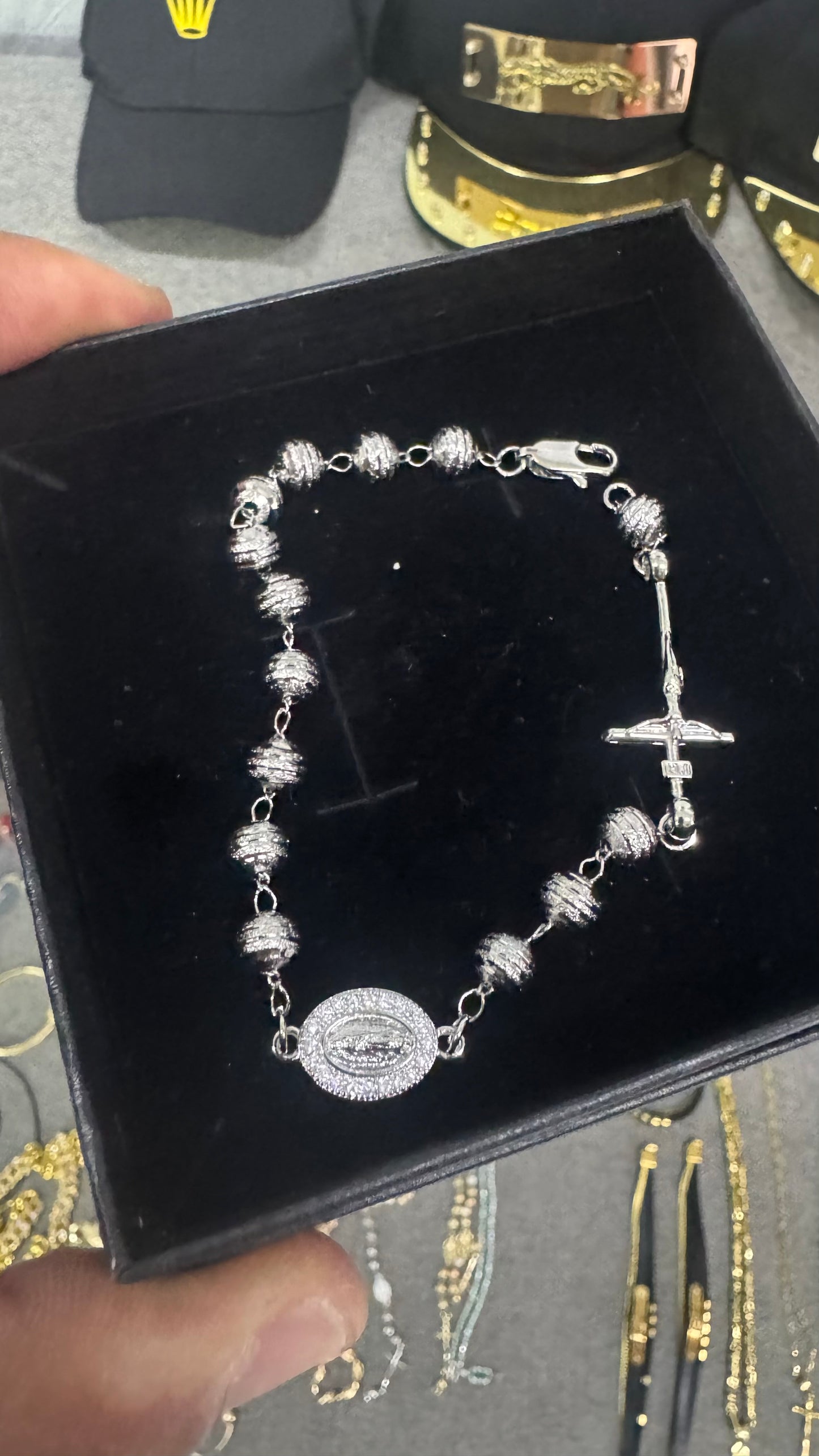 Bracciale rosario martellato Acciaio *32