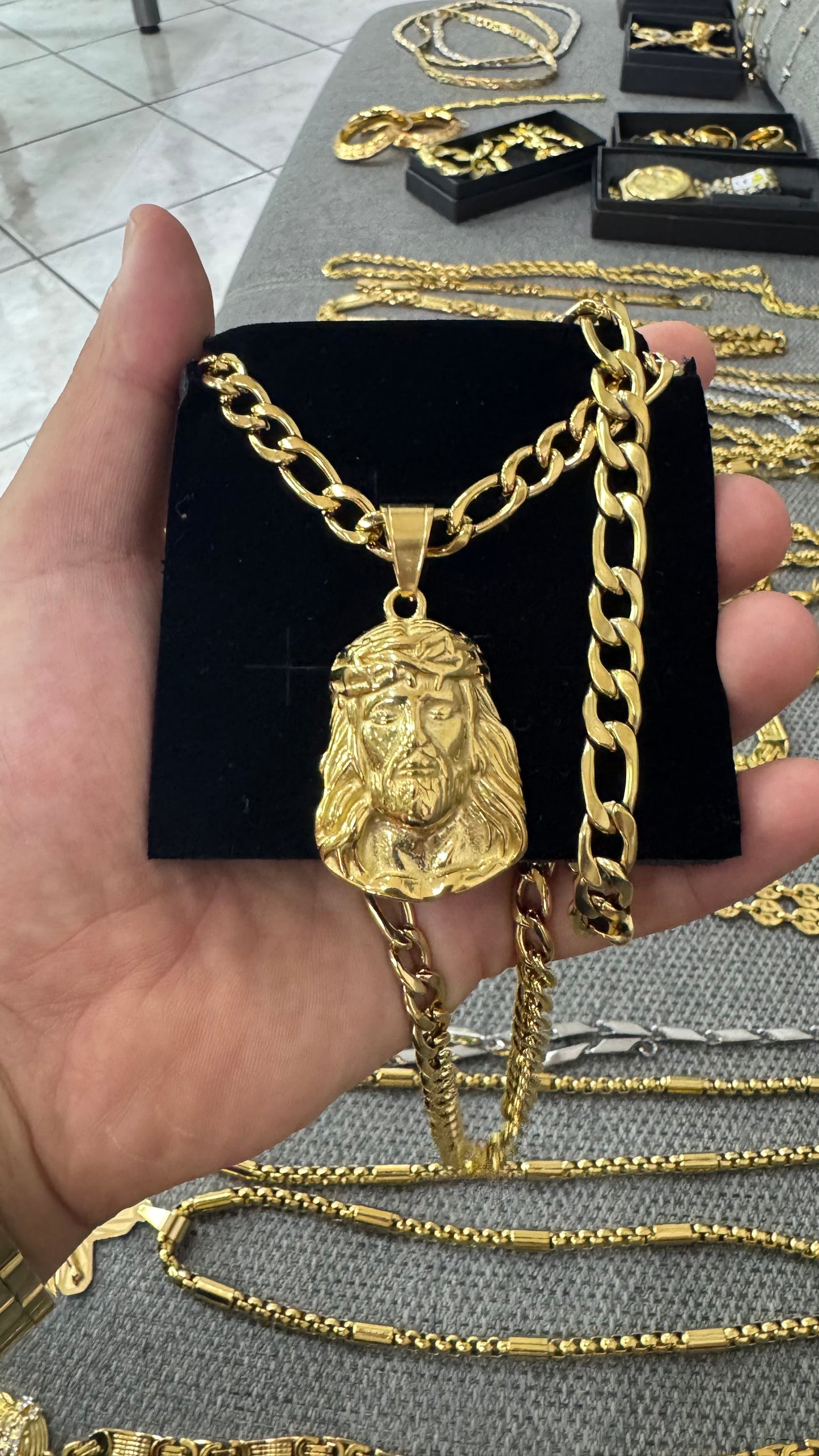 Combo Kit acciaio oro Gesù*114