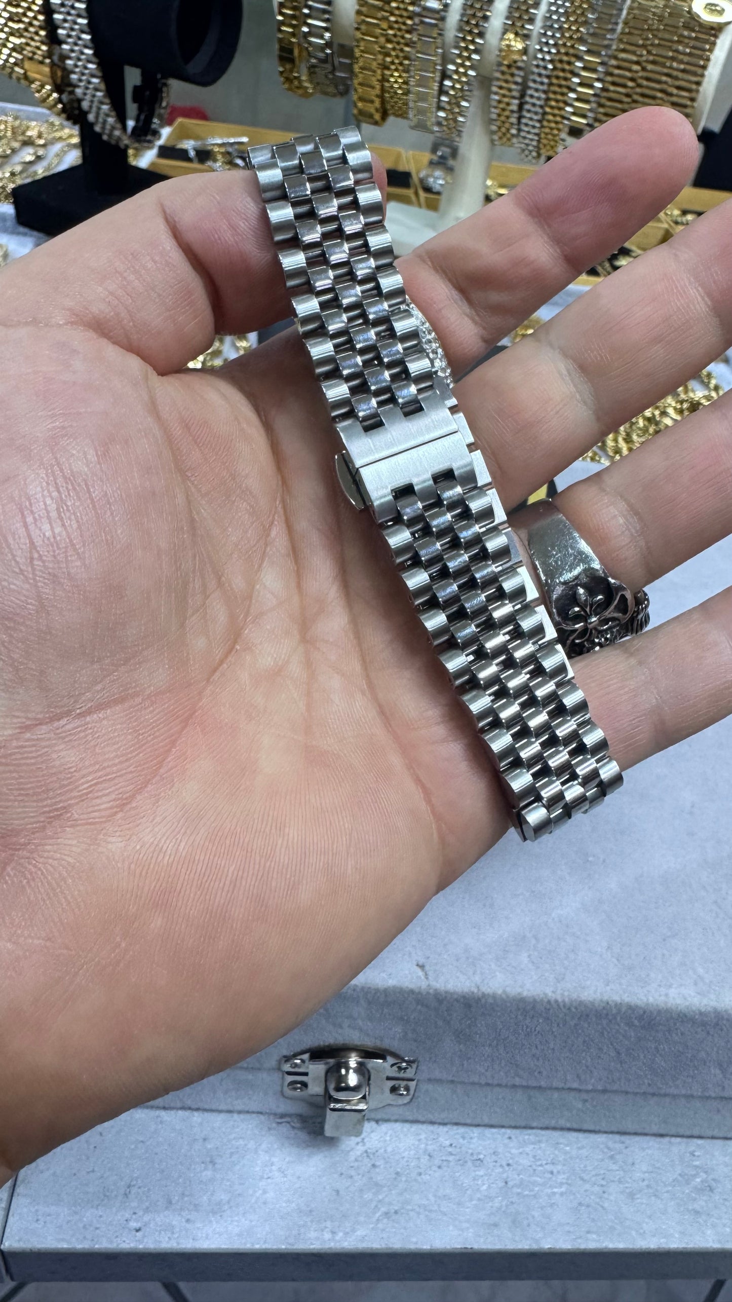 Bracciale modello giubileo acciaio argento *57