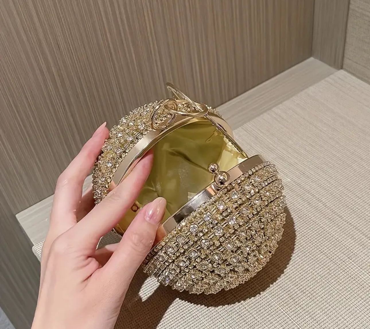 Borsa strass con anello grande *02